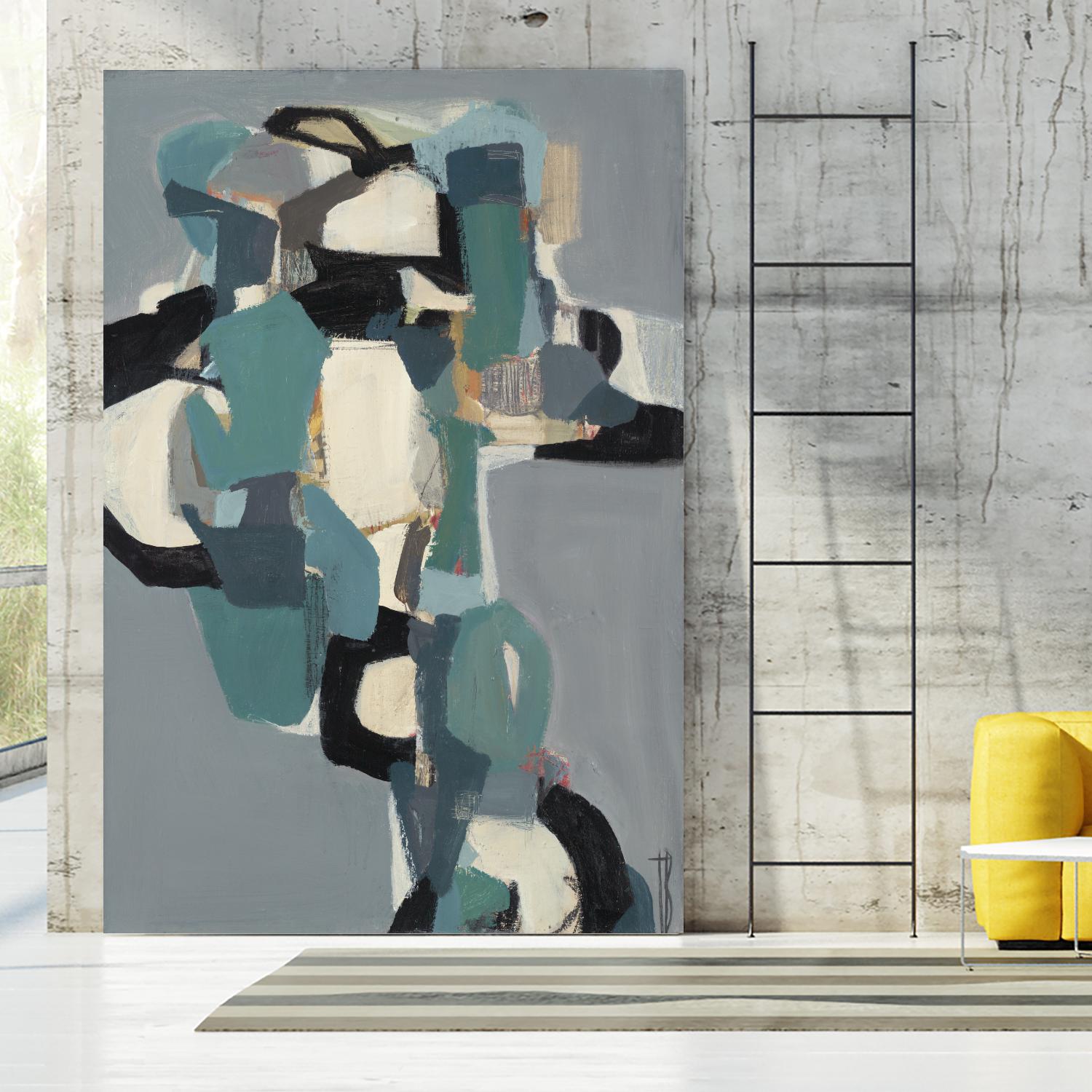 Totem At Dusk by Terri Burris on GIANT ART - blues abstract