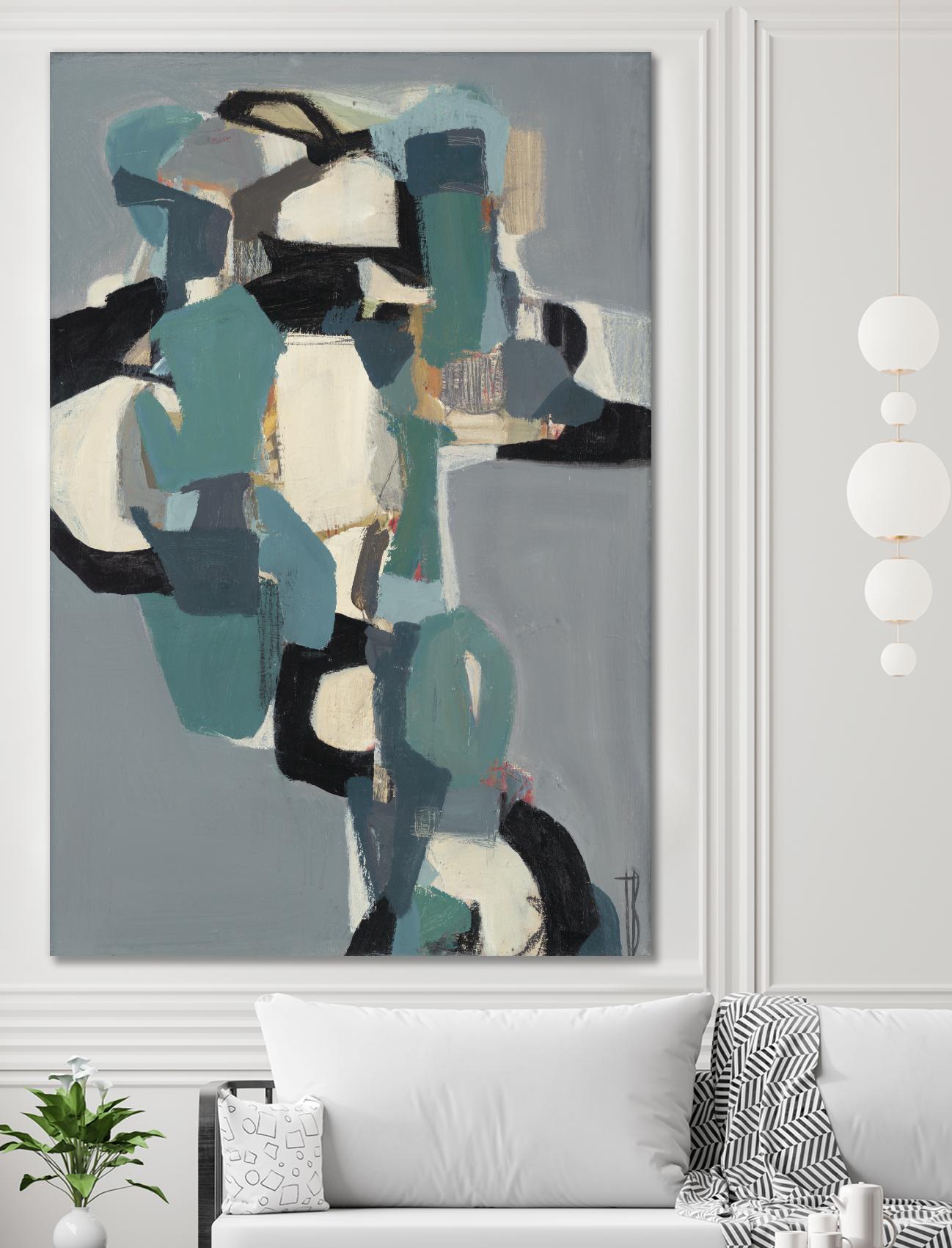 Totem At Dusk by Terri Burris on GIANT ART - blues abstract