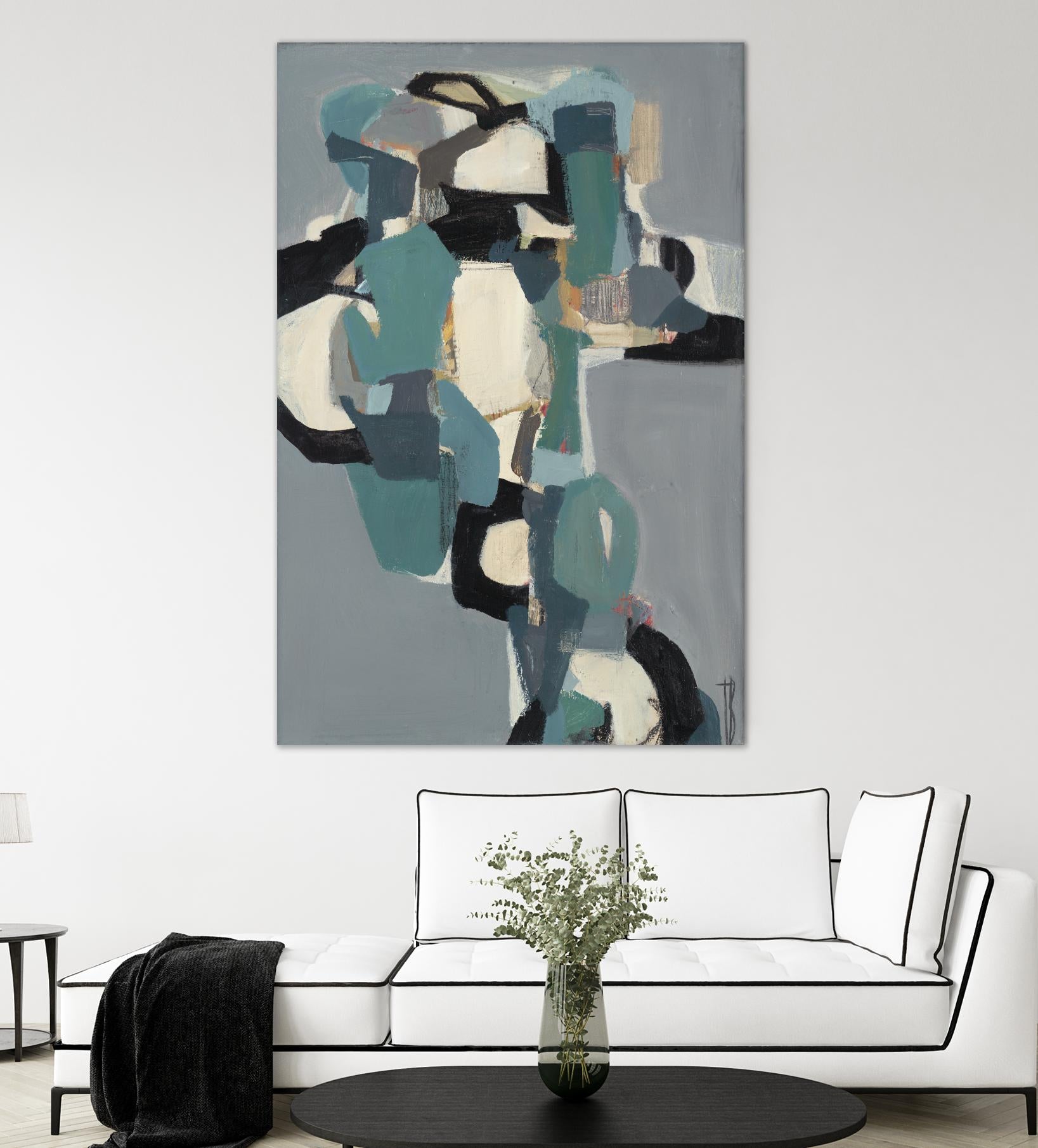 Totem At Dusk by Terri Burris on GIANT ART - blues abstract