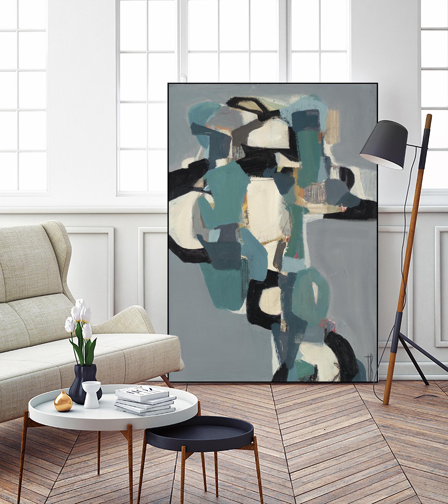 Totem At Dusk by Terri Burris on GIANT ART - blues abstract