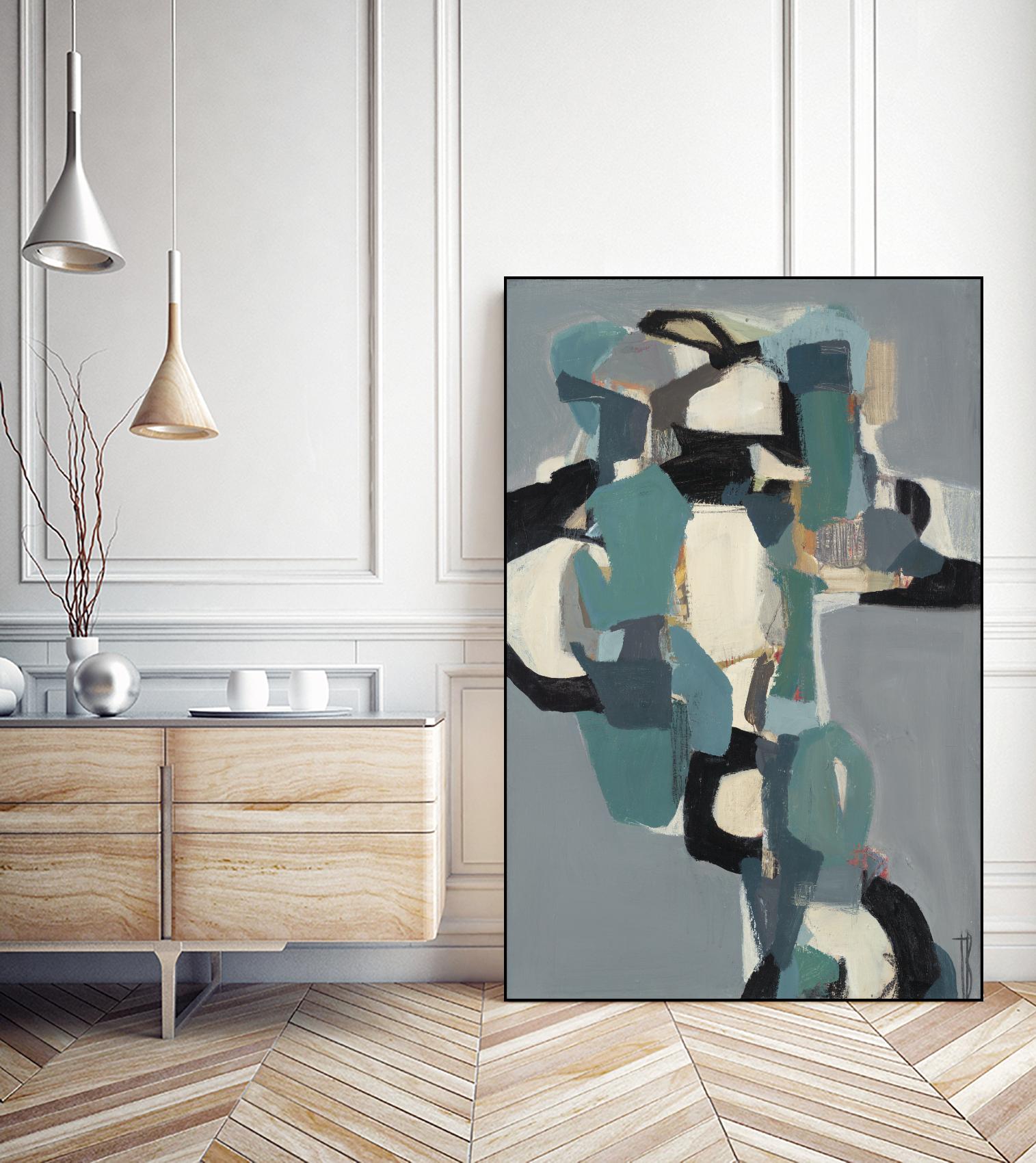 Totem At Dusk by Terri Burris on GIANT ART - blues abstract