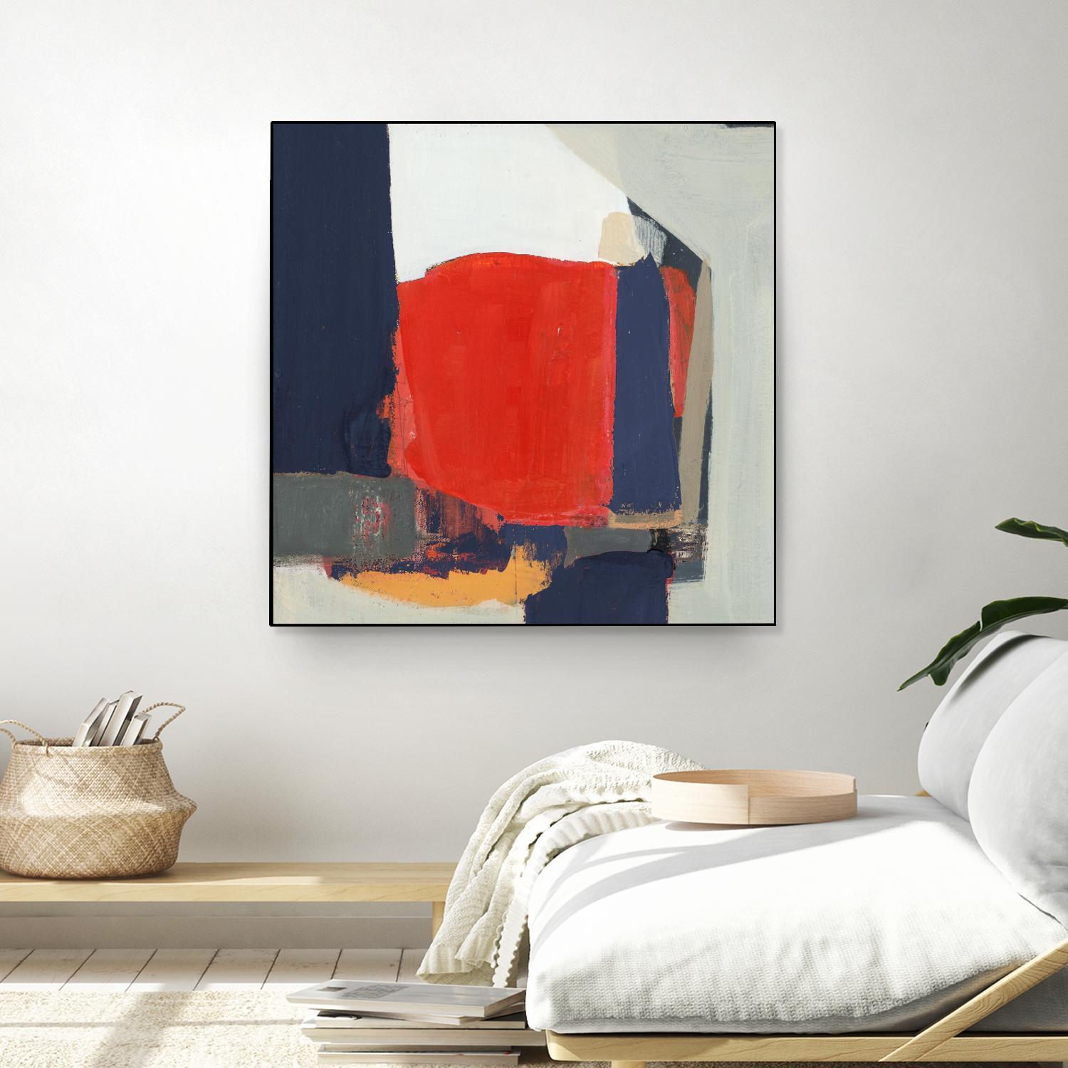 Orange Crush V6 by Terri Burris on GIANT ART - whites & creams abstract geometric