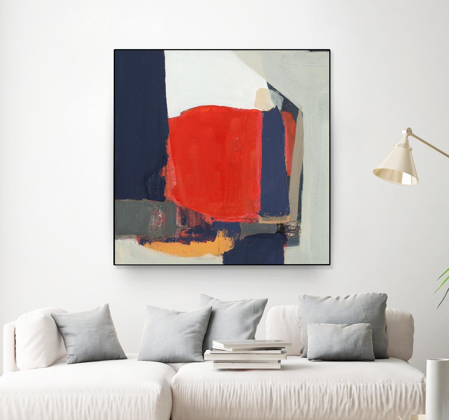 Orange Crush V6 by Terri Burris on GIANT ART - whites & creams abstract geometric