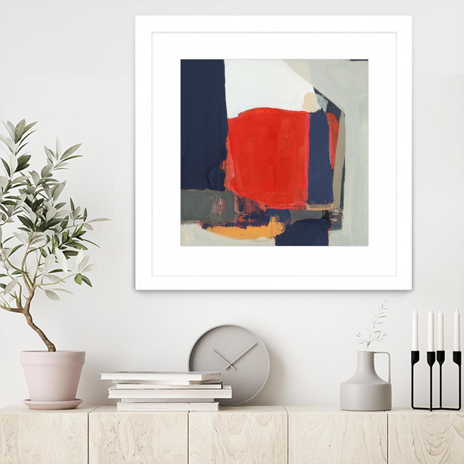 Orange Crush V6 by Terri Burris on GIANT ART - whites & creams abstract geometric