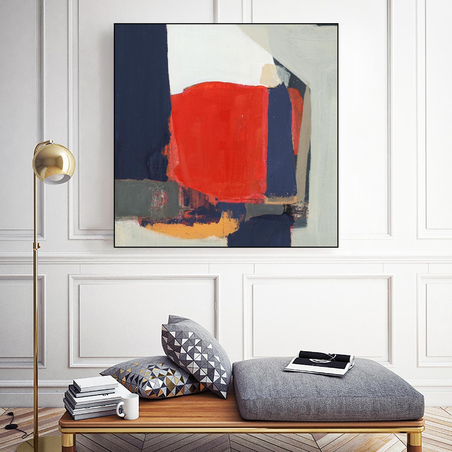 Orange Crush V6 by Terri Burris on GIANT ART - whites & creams abstract geometric