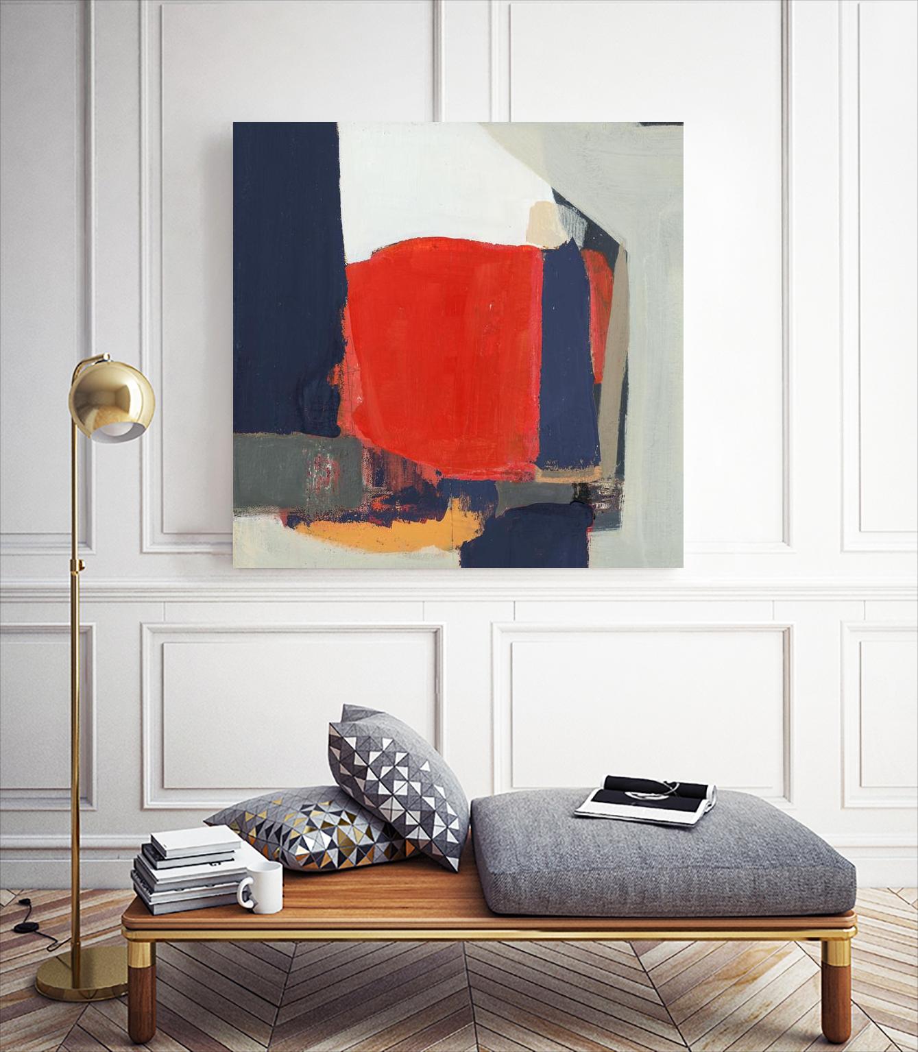 Orange Crush V6 by Terri Burris on GIANT ART - whites & creams abstract geometric