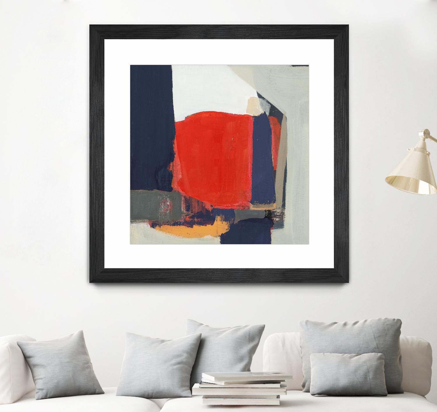 Orange Crush V6 by Terri Burris on GIANT ART - whites & creams abstract geometric