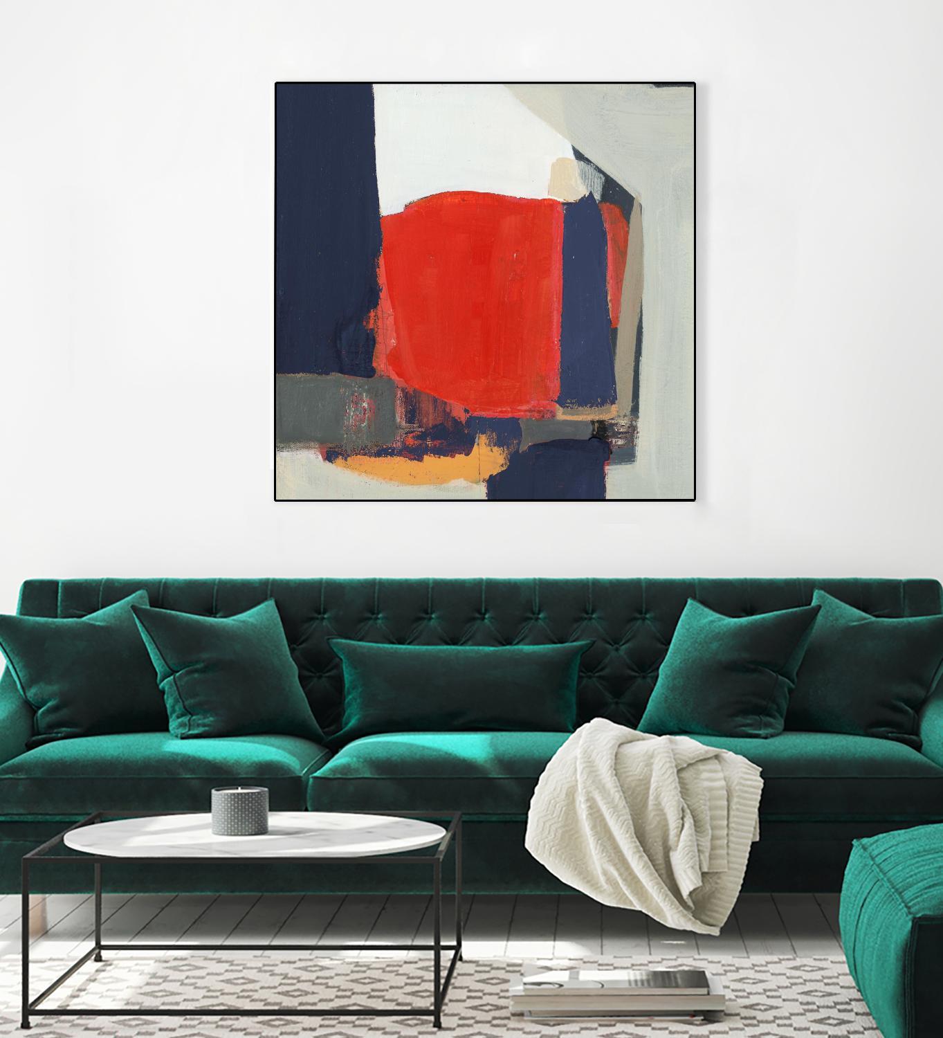 Orange Crush V6 by Terri Burris on GIANT ART - whites & creams abstract geometric