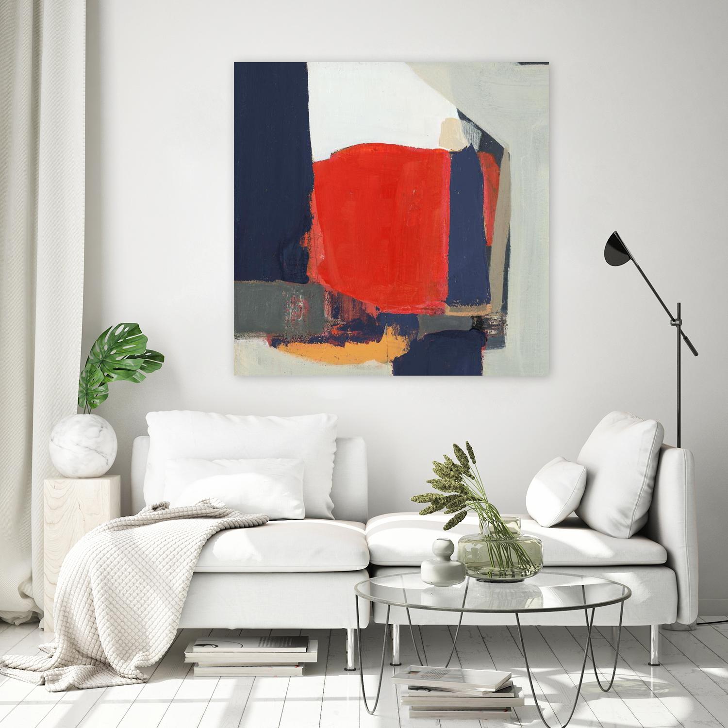 Orange Crush V6 by Terri Burris on GIANT ART - whites & creams abstract geometric