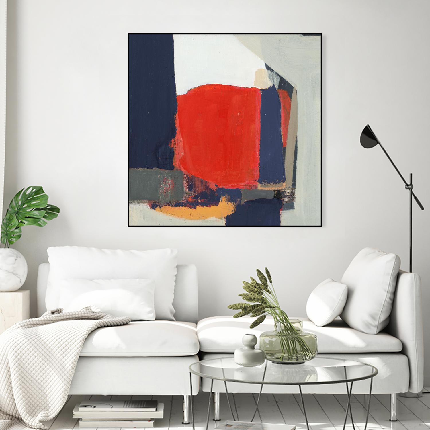 Orange Crush V6 by Terri Burris on GIANT ART - whites & creams abstract geometric