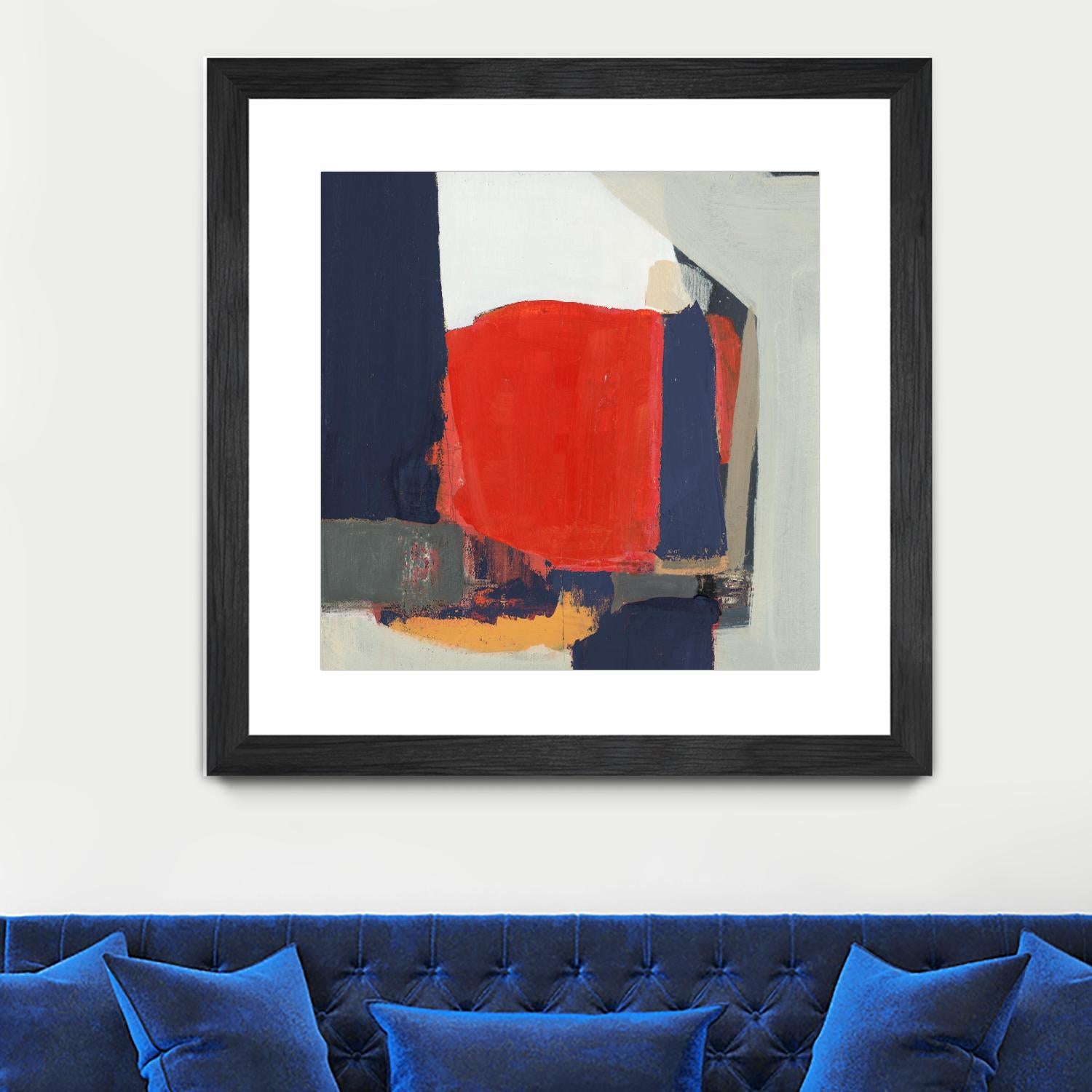 Orange Crush V6 by Terri Burris on GIANT ART - whites & creams abstract geometric