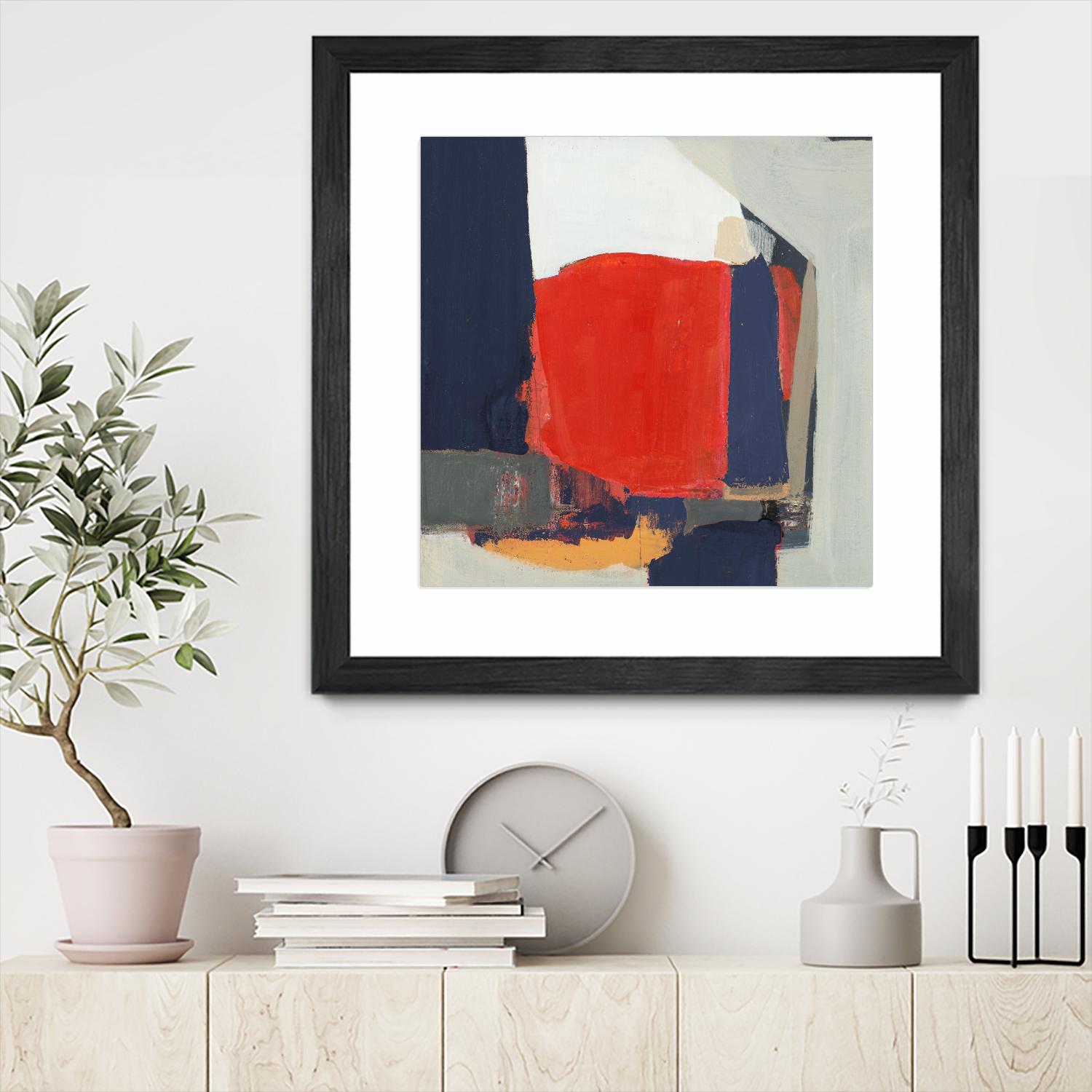 Orange Crush V6 by Terri Burris on GIANT ART - whites & creams abstract geometric