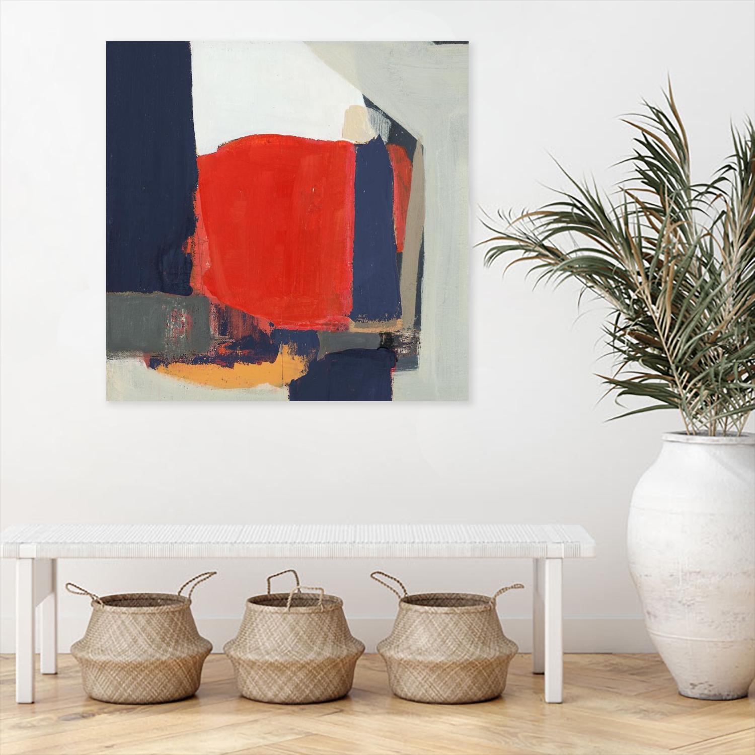 Orange Crush V6 by Terri Burris on GIANT ART - whites & creams abstract geometric