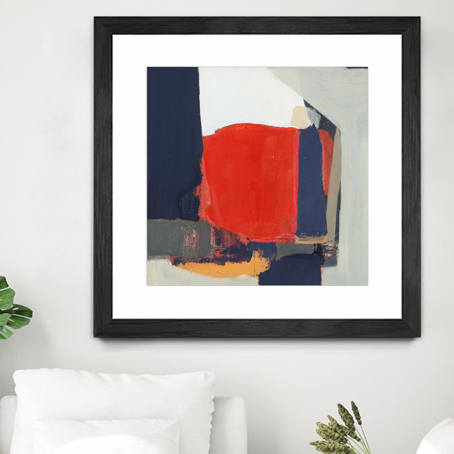 Orange Crush V6 by Terri Burris on GIANT ART - whites & creams abstract geometric
