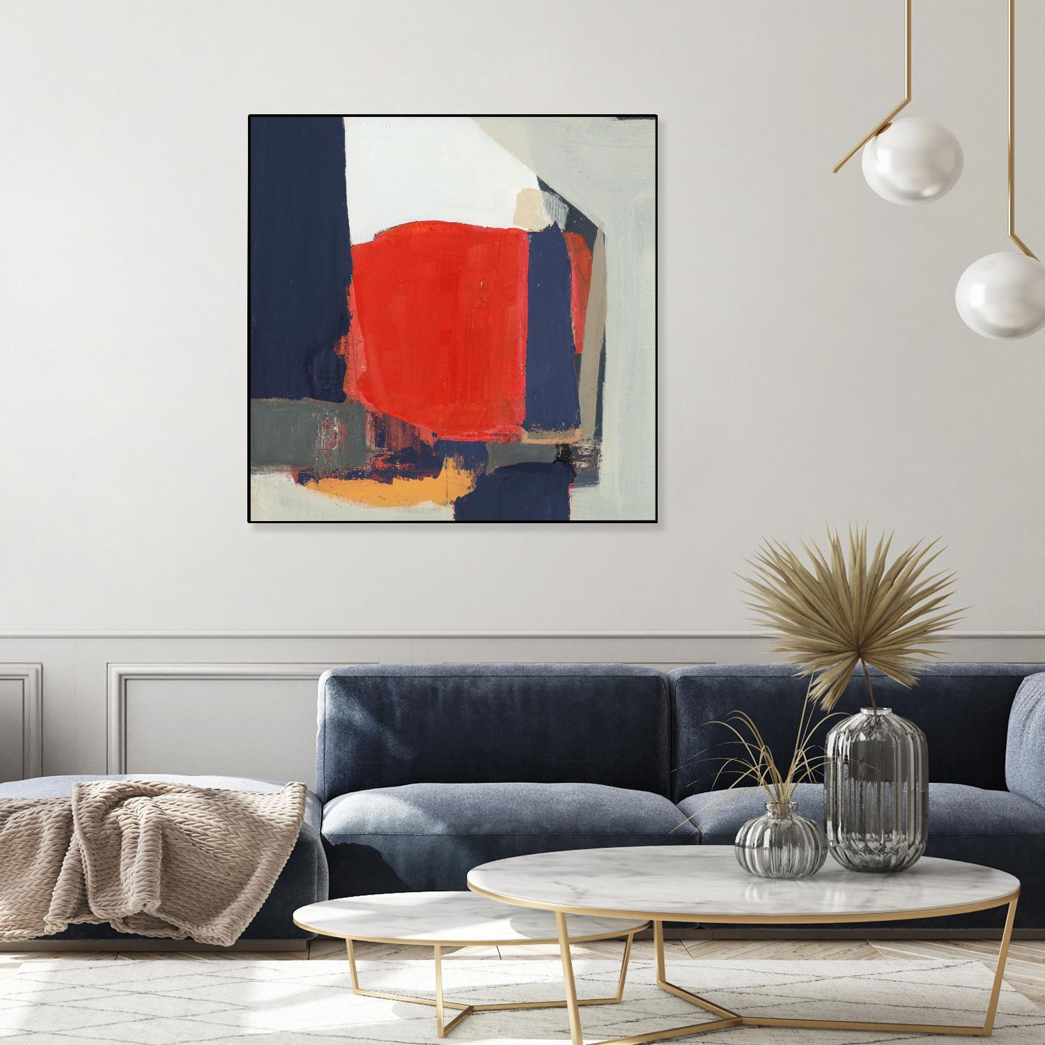 Orange Crush V6 by Terri Burris on GIANT ART - whites & creams abstract geometric