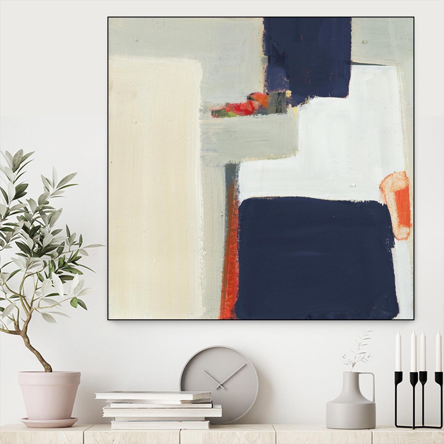 Bay Bridge V1 by Terri Burris on GIANT ART - whites & creams abstract geometric