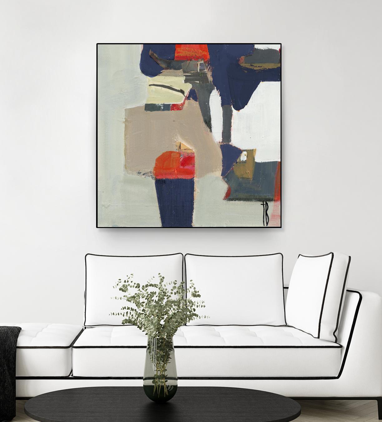 Orange Crush V9 by Terri Burris on GIANT ART - whites & creams abstract geometric