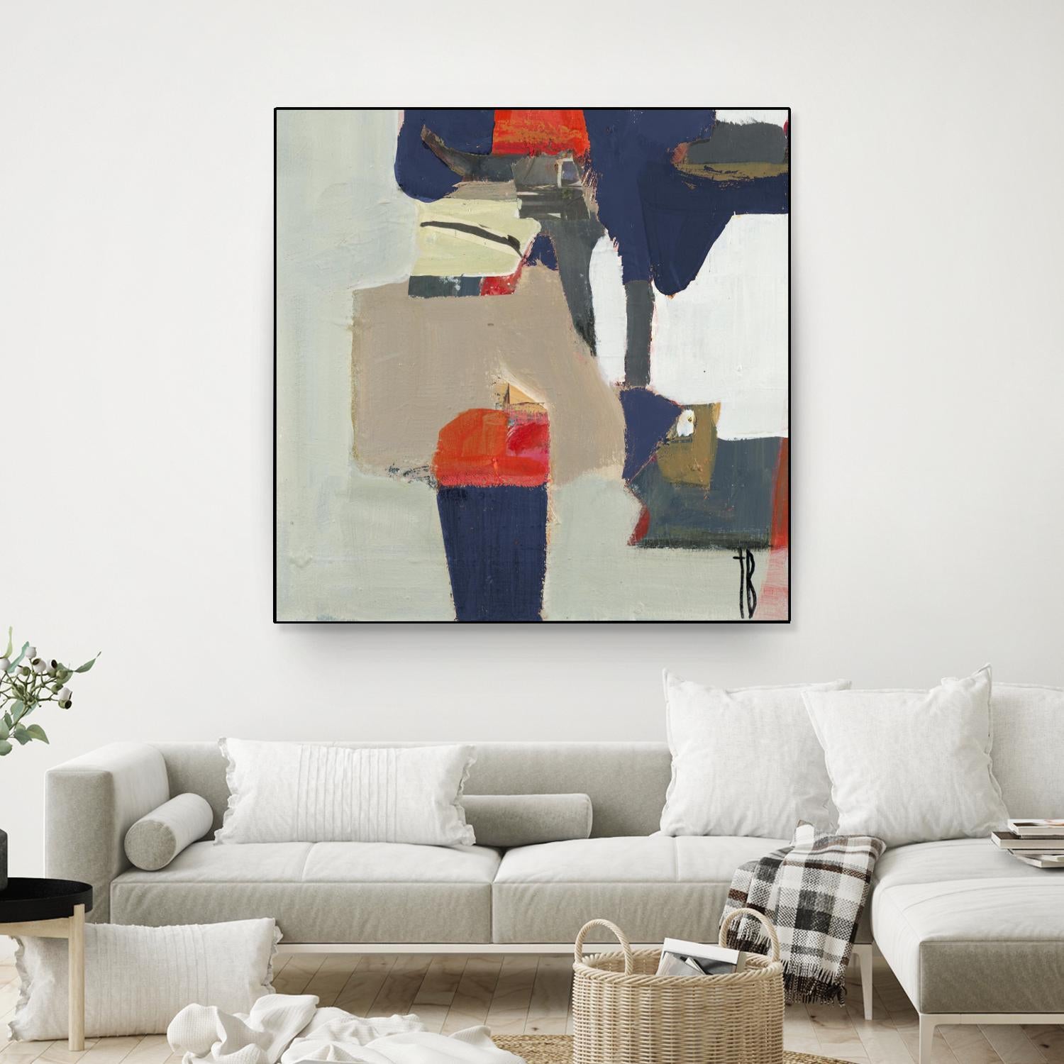 Orange Crush V9 by Terri Burris on GIANT ART - whites & creams abstract geometric