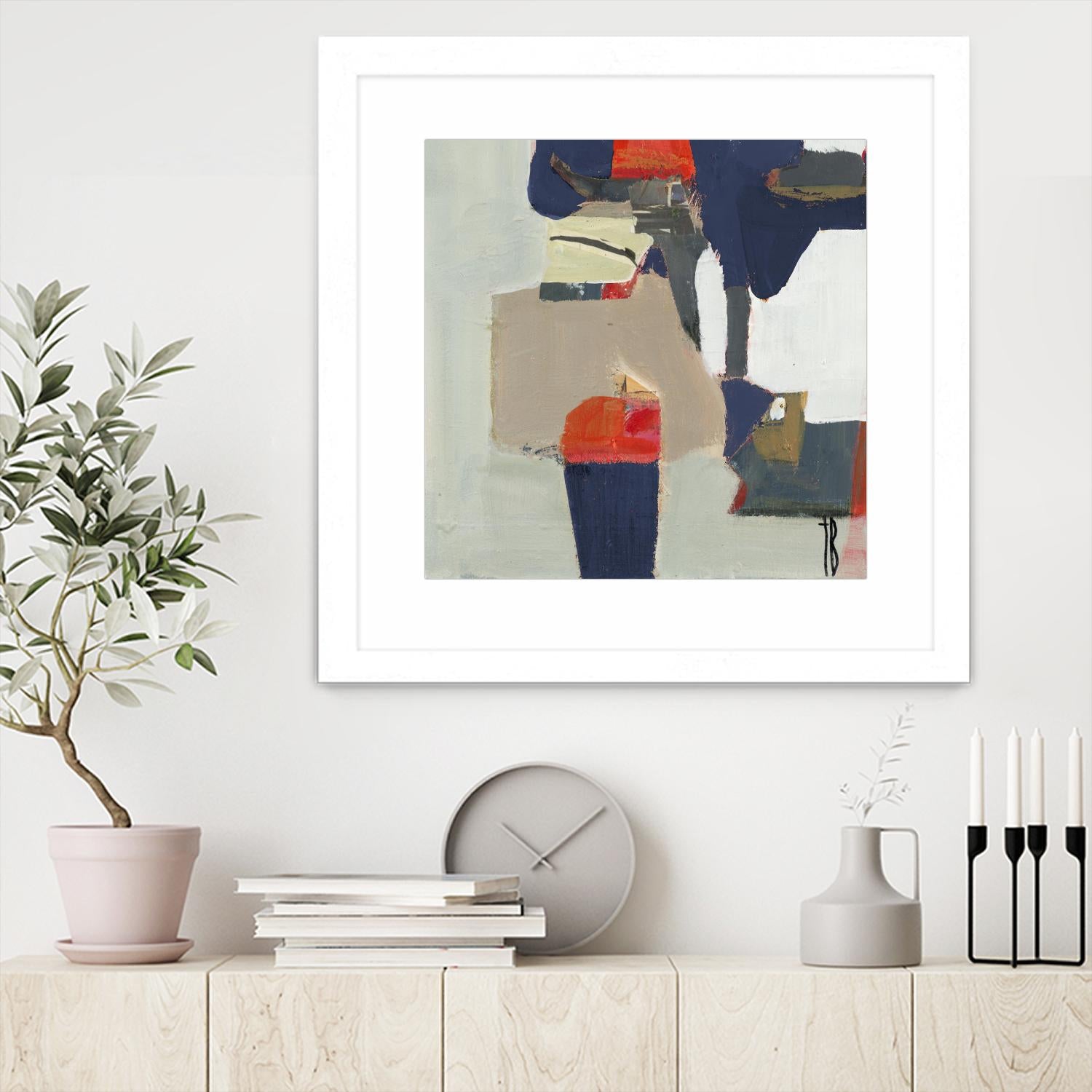 Orange Crush V9 by Terri Burris on GIANT ART - whites & creams abstract geometric