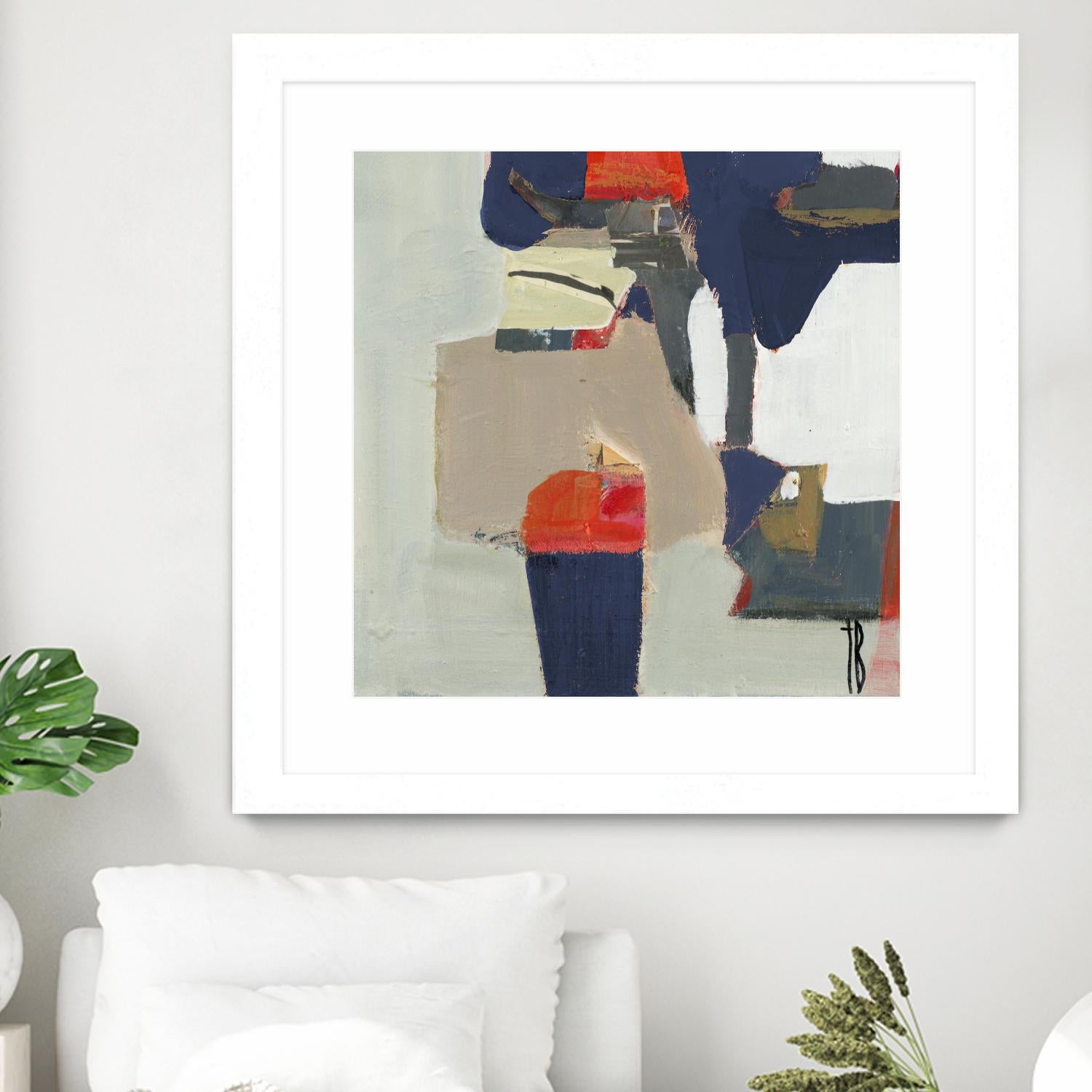 Orange Crush V9 by Terri Burris on GIANT ART - whites & creams abstract geometric