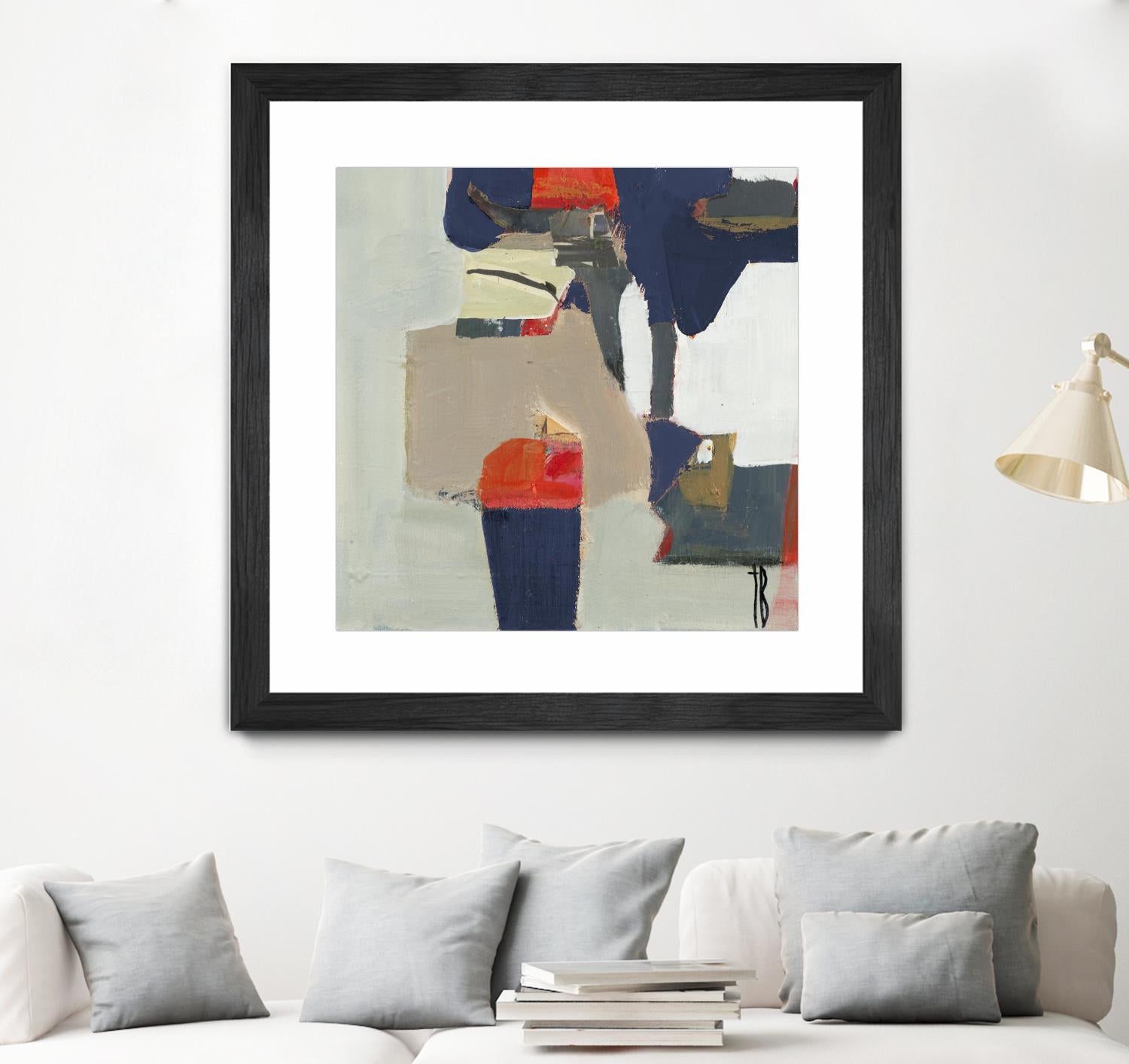 Orange Crush V9 by Terri Burris on GIANT ART - whites & creams abstract geometric