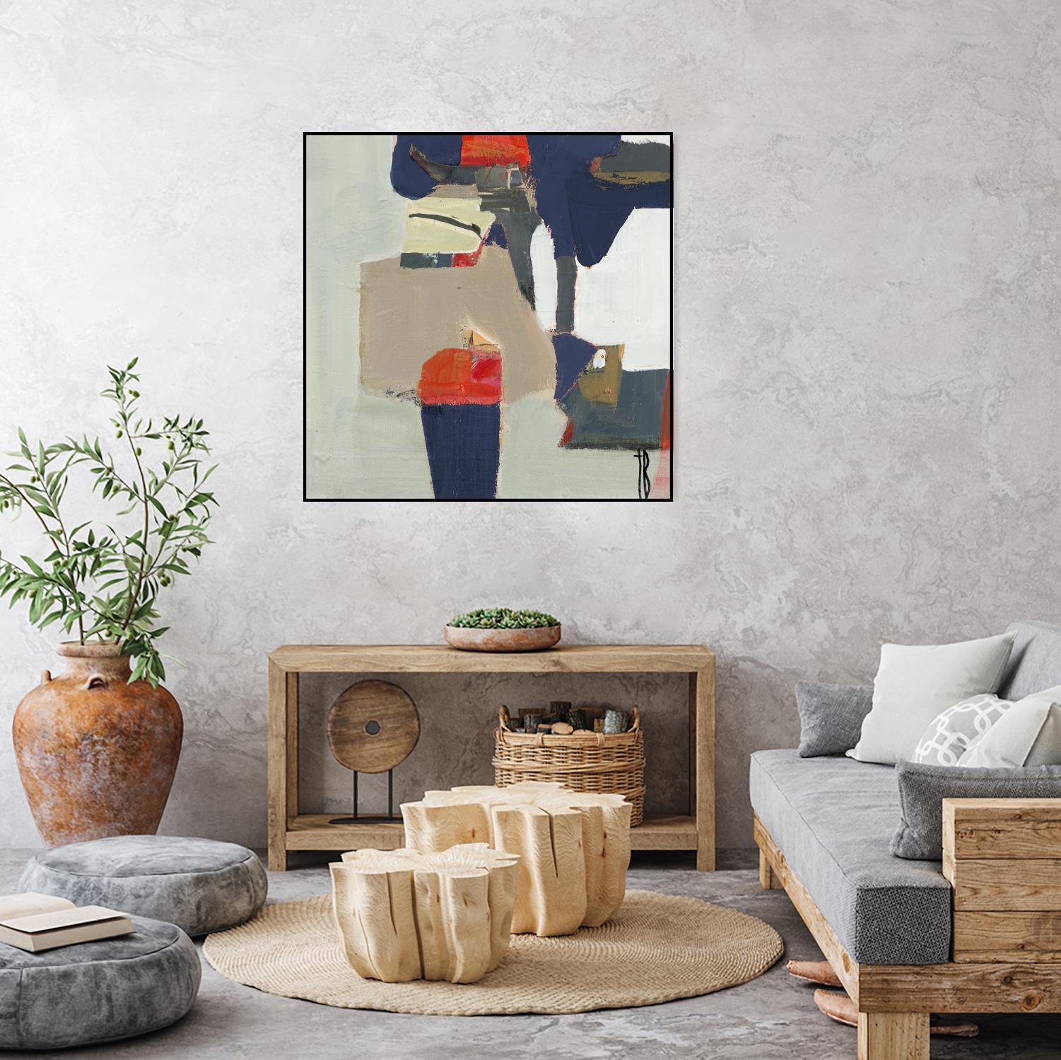 Orange Crush V9 by Terri Burris on GIANT ART - whites & creams abstract geometric