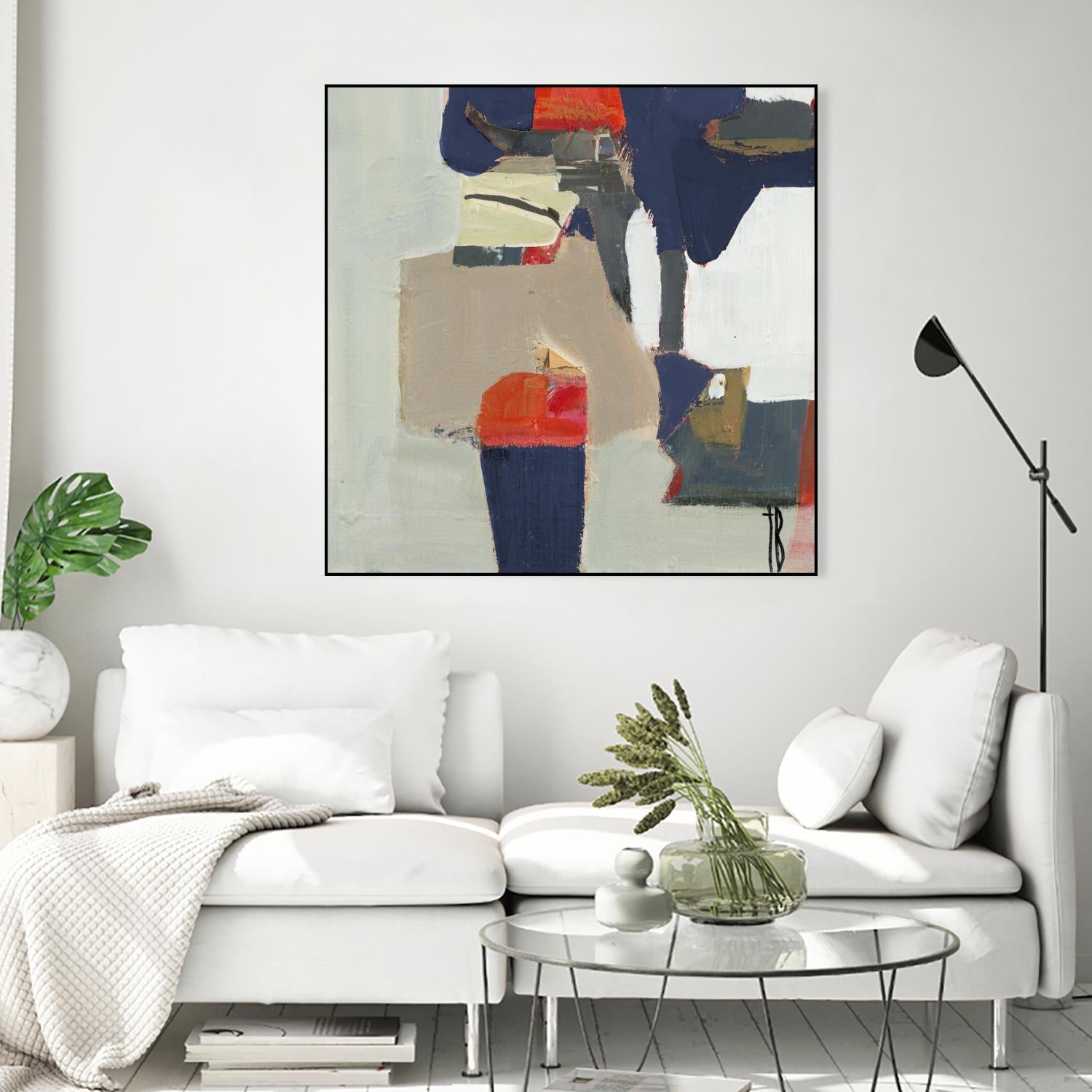 Orange Crush V9 by Terri Burris on GIANT ART - whites & creams abstract geometric