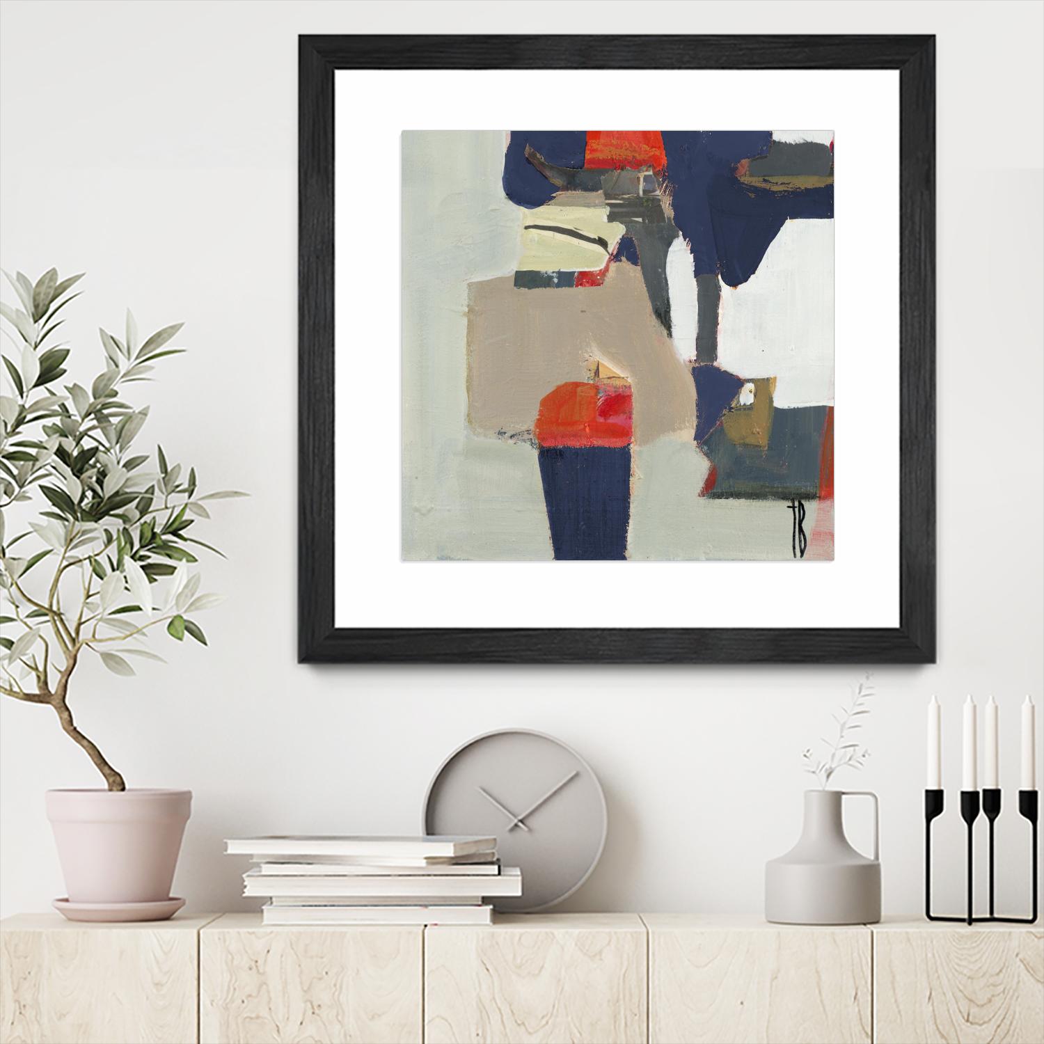 Orange Crush V9 by Terri Burris on GIANT ART - whites & creams abstract geometric