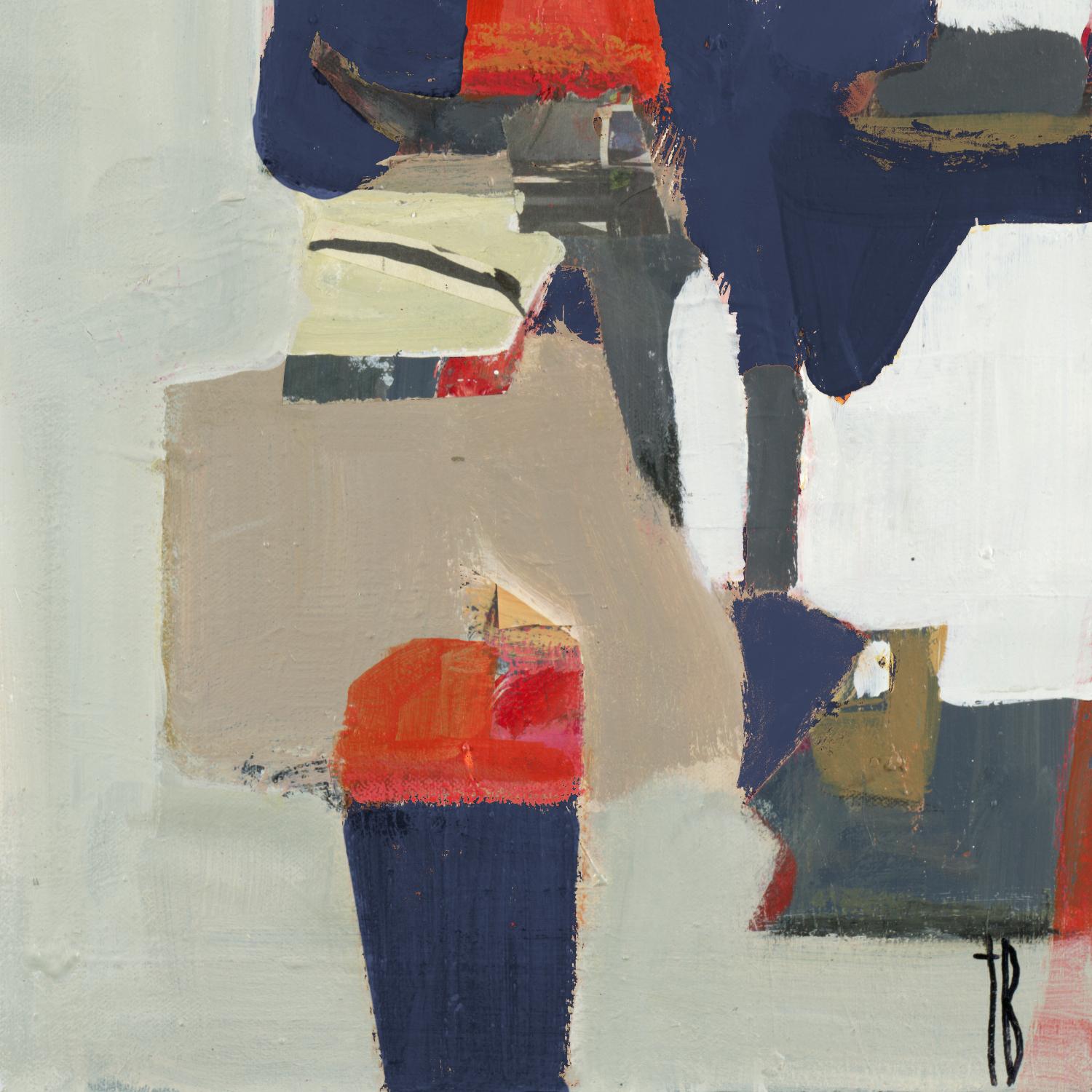 Orange Crush V9 by Terri Burris on GIANT ART - whites & creams abstract geometric