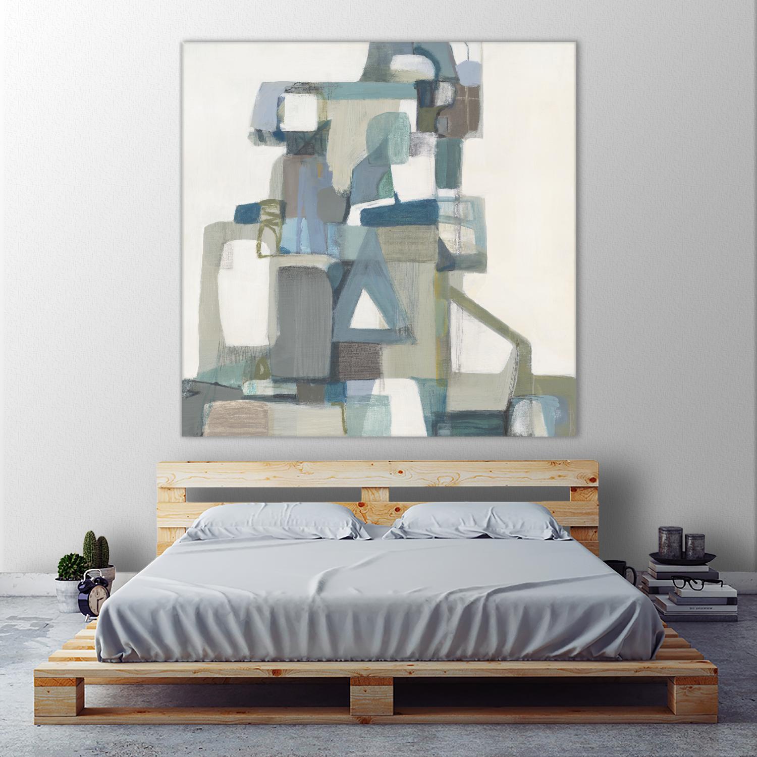 Modern Pyramid by Terri Burris on GIANT ART - grays abstract