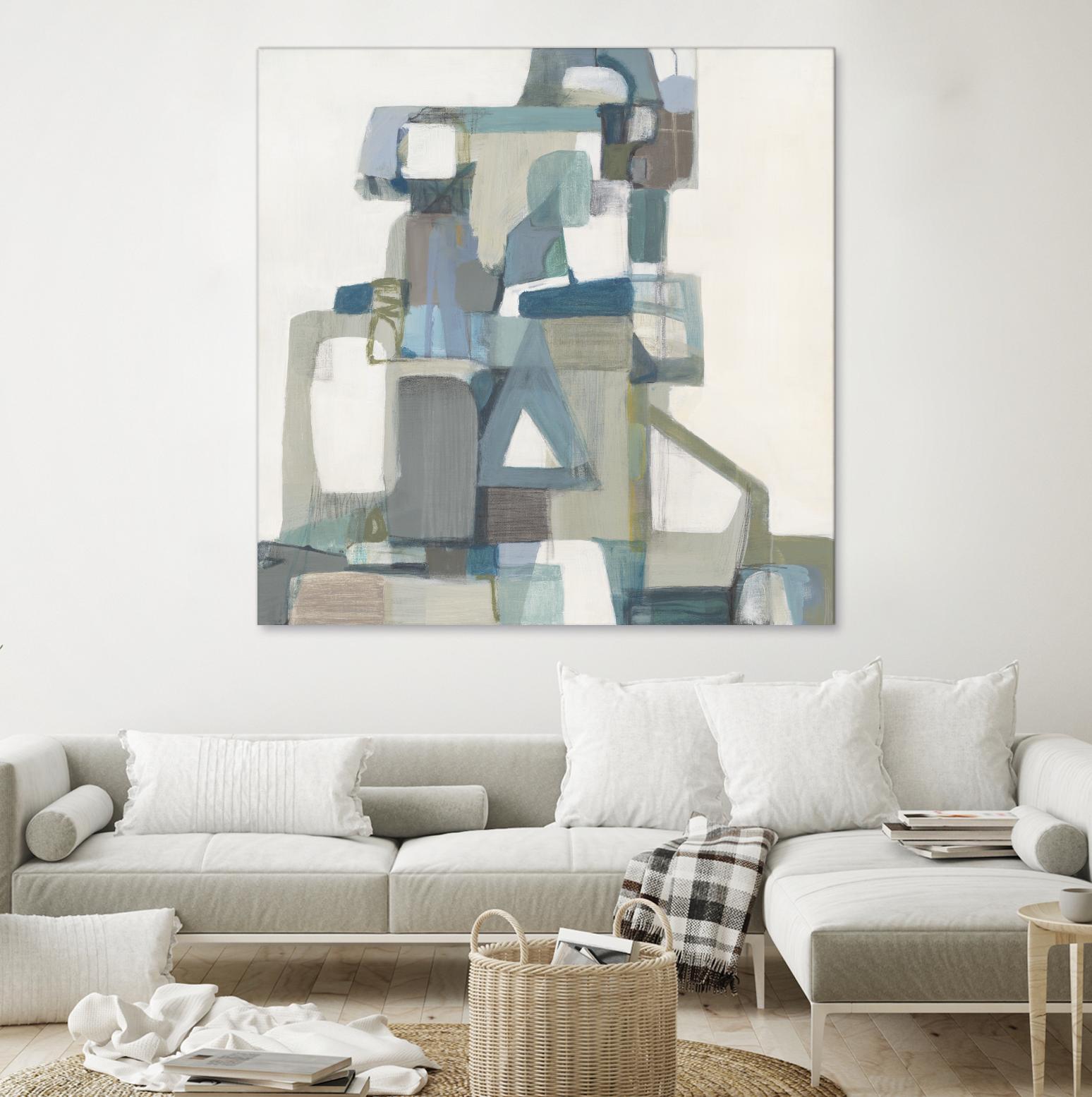 Modern Pyramid by Terri Burris on GIANT ART - grays abstract