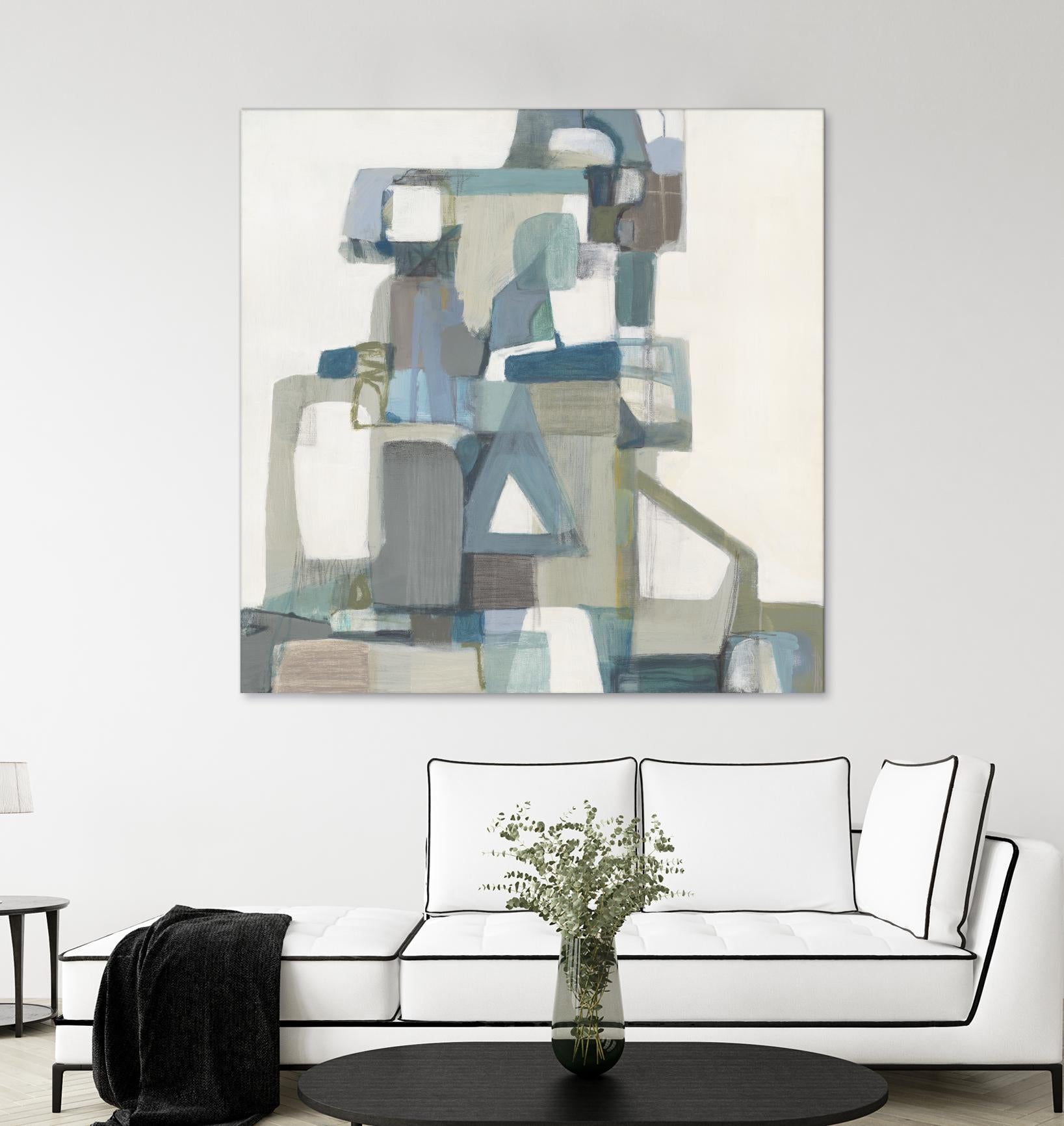 Modern Pyramid by Terri Burris on GIANT ART - grays abstract