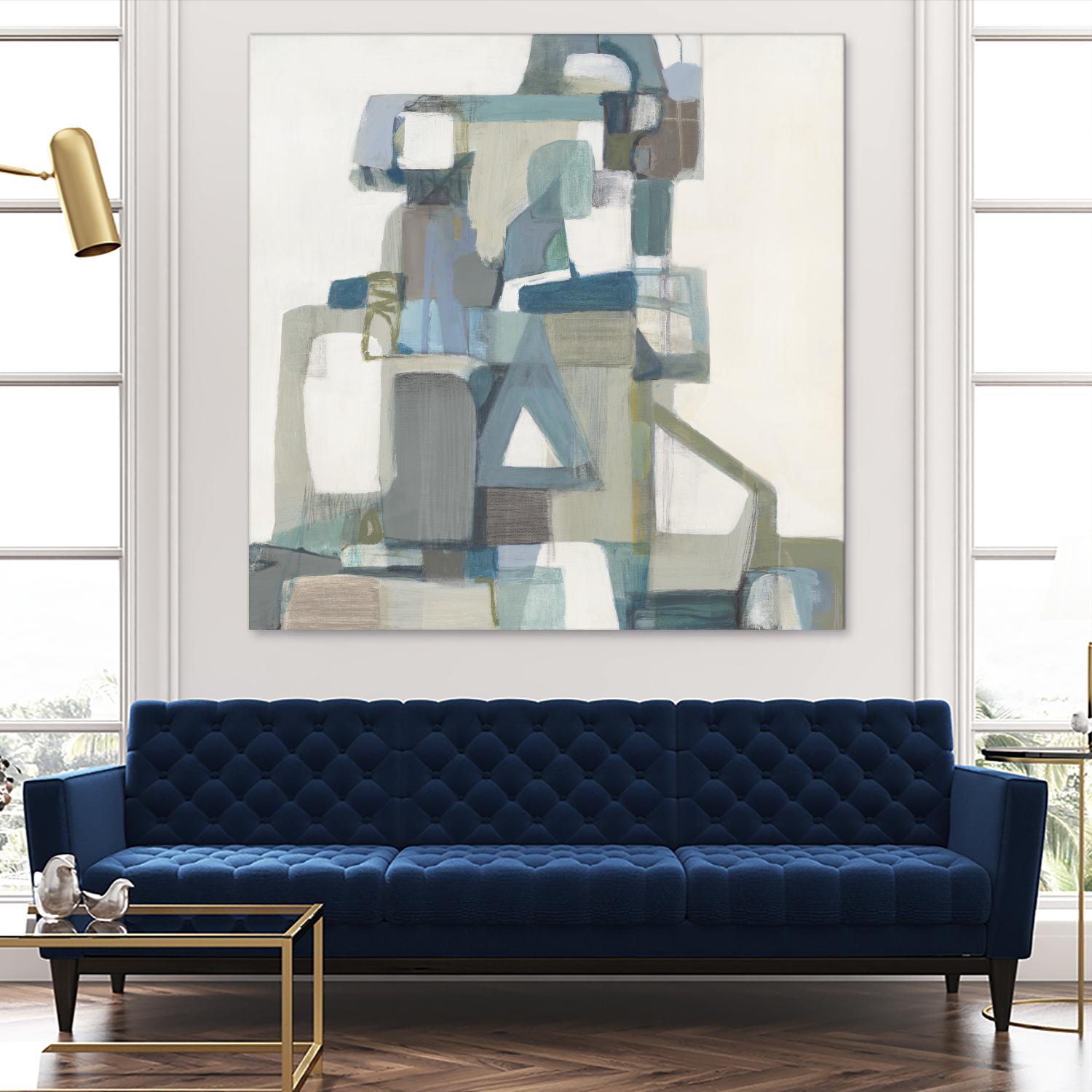 Modern Pyramid by Terri Burris on GIANT ART - grays abstract