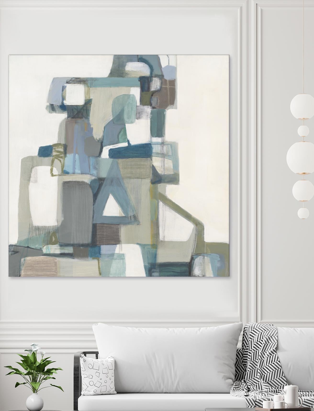 Modern Pyramid by Terri Burris on GIANT ART - grays abstract