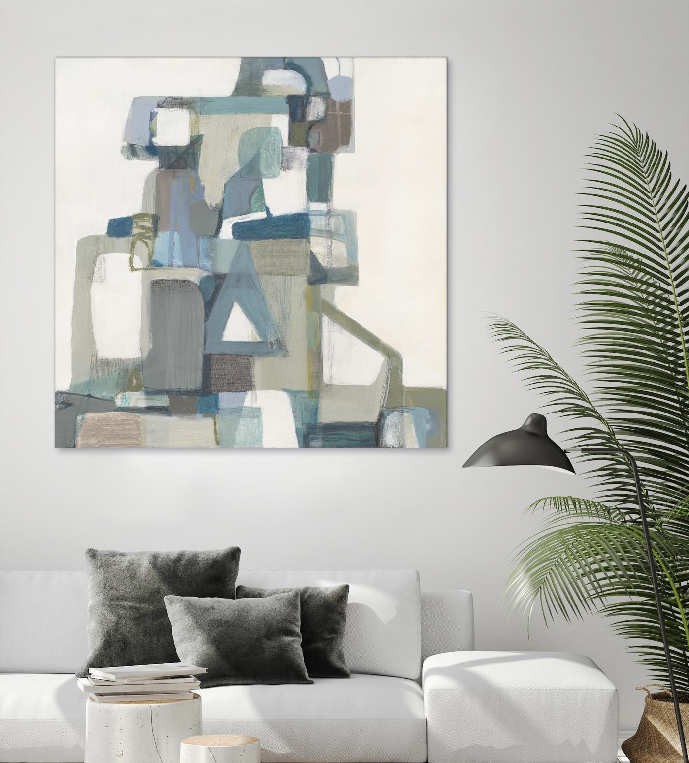 Modern Pyramid by Terri Burris on GIANT ART - grays abstract