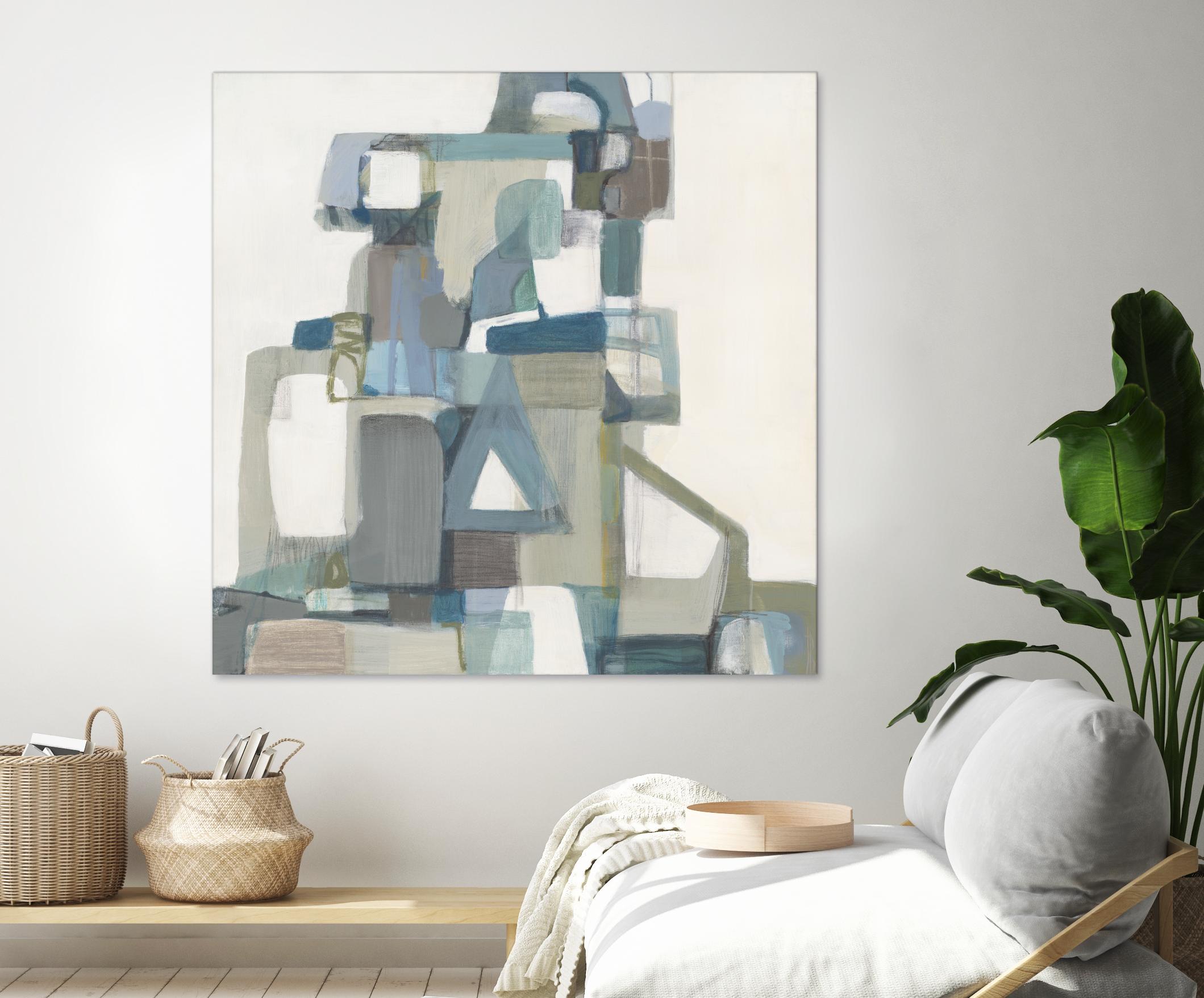 Modern Pyramid by Terri Burris on GIANT ART - grays abstract