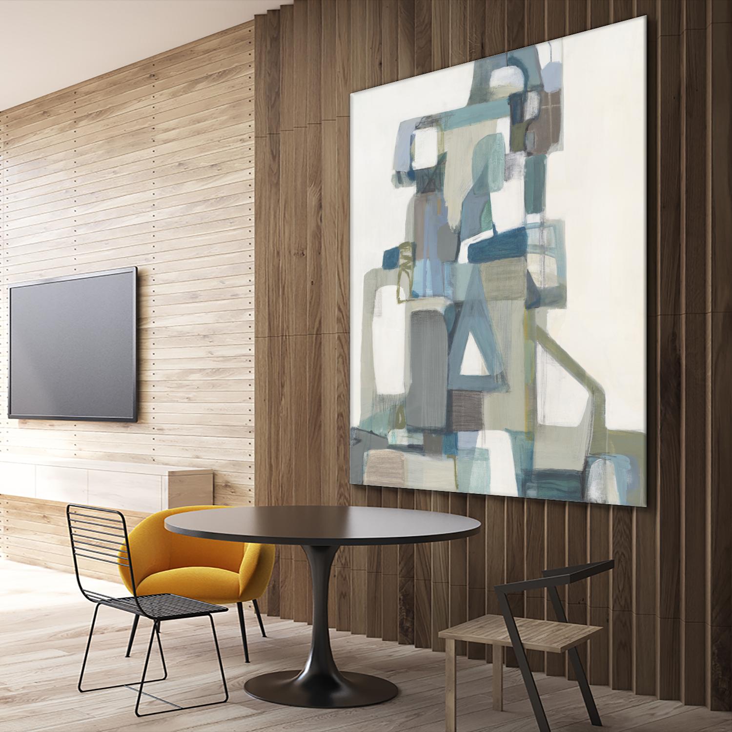 Modern Pyramid by Terri Burris on GIANT ART - grays abstract