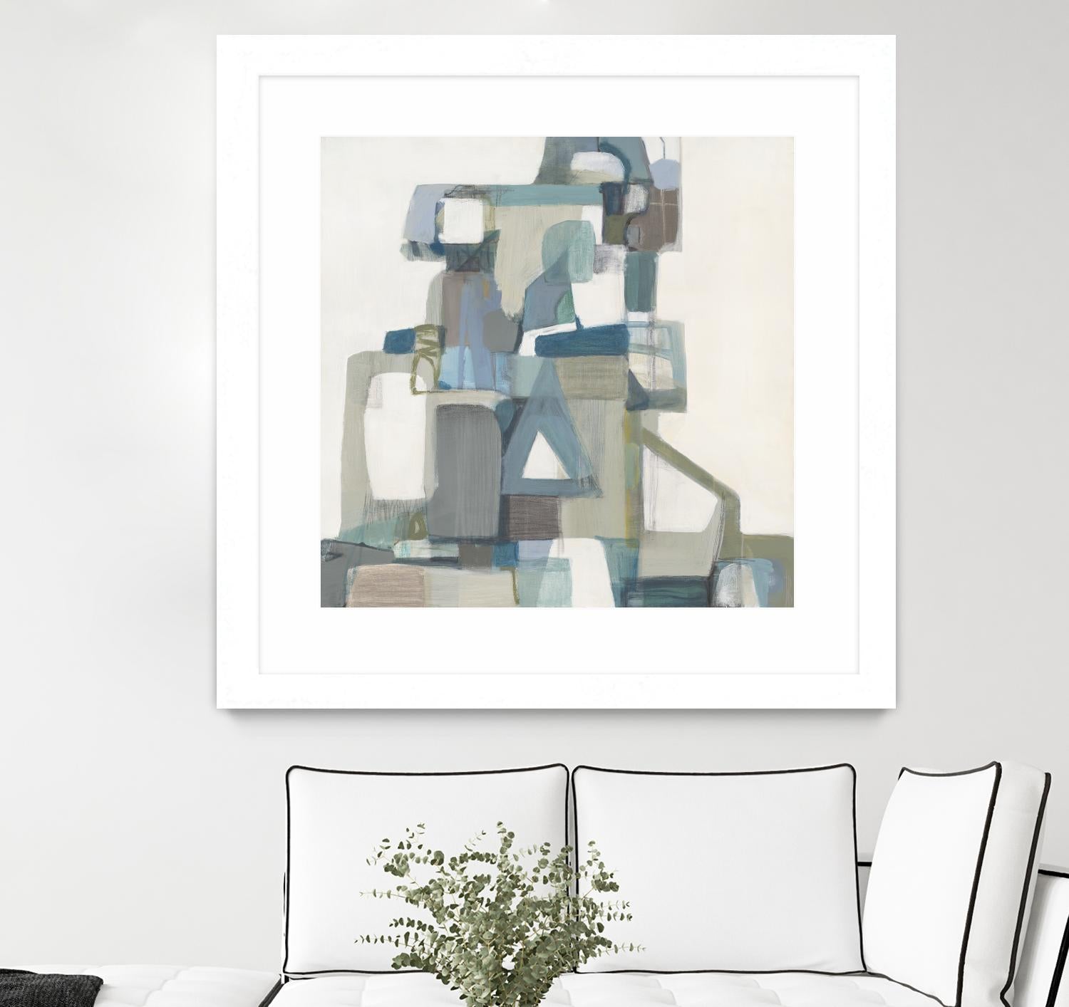 Modern Pyramid by Terri Burris on GIANT ART - grays abstract