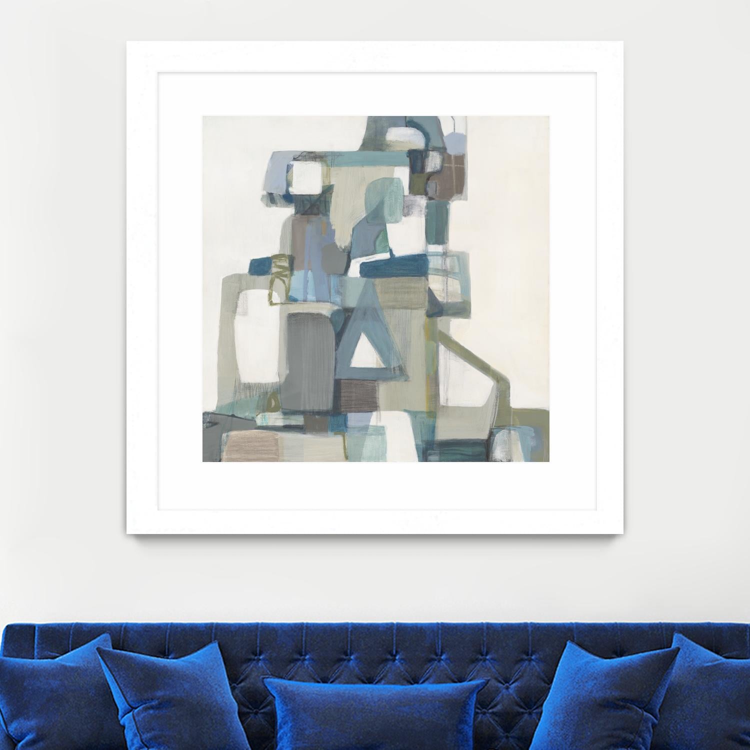 Modern Pyramid by Terri Burris on GIANT ART - grays abstract