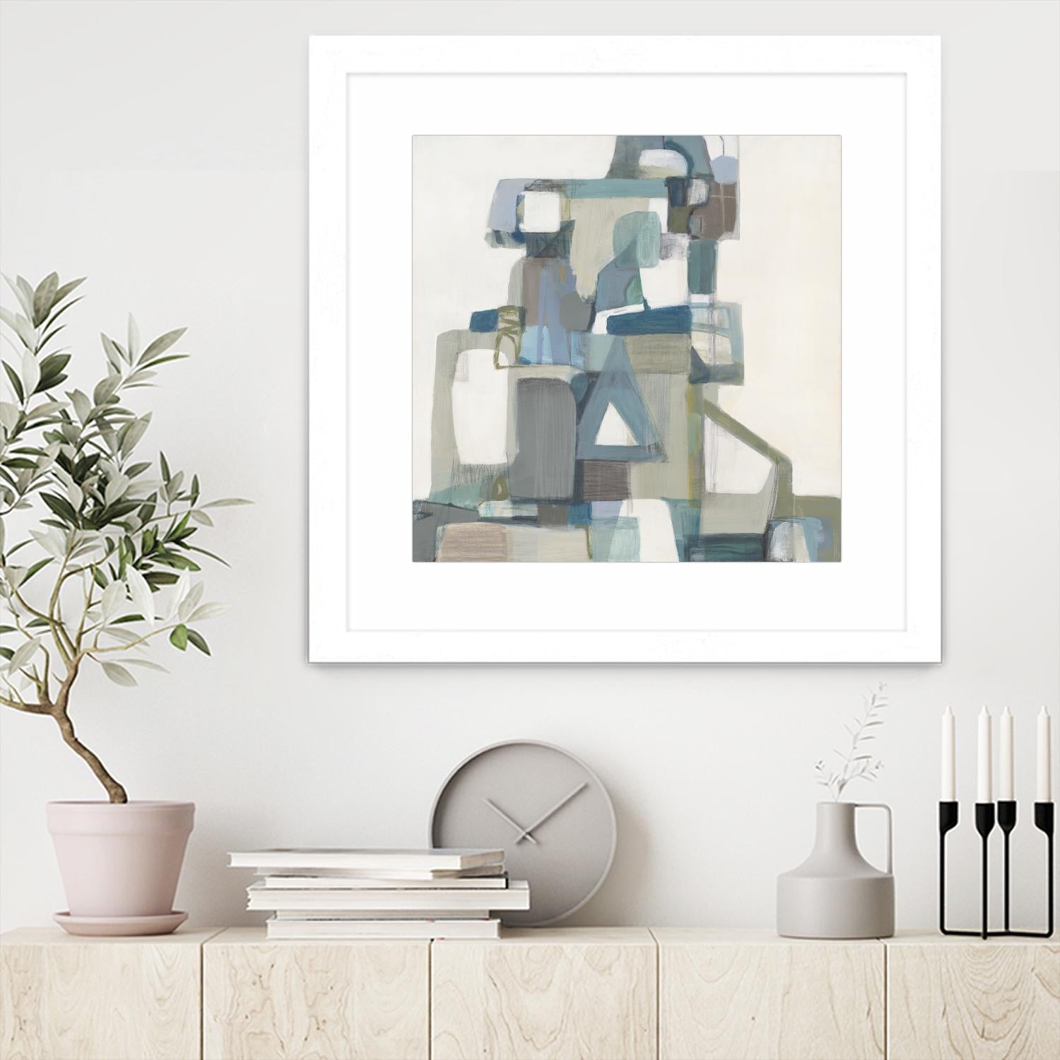 Modern Pyramid by Terri Burris on GIANT ART - grays abstract