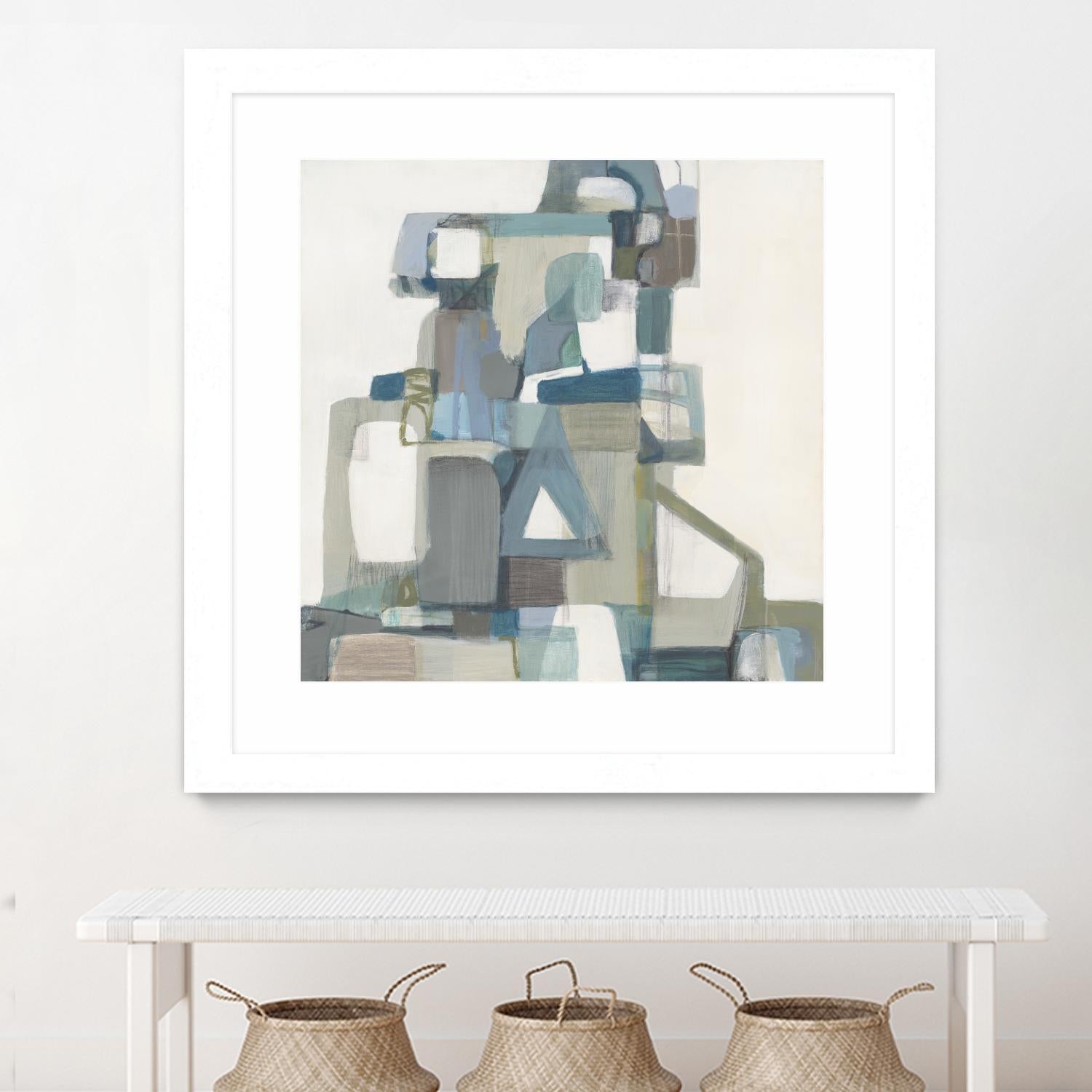 Modern Pyramid by Terri Burris on GIANT ART - grays abstract