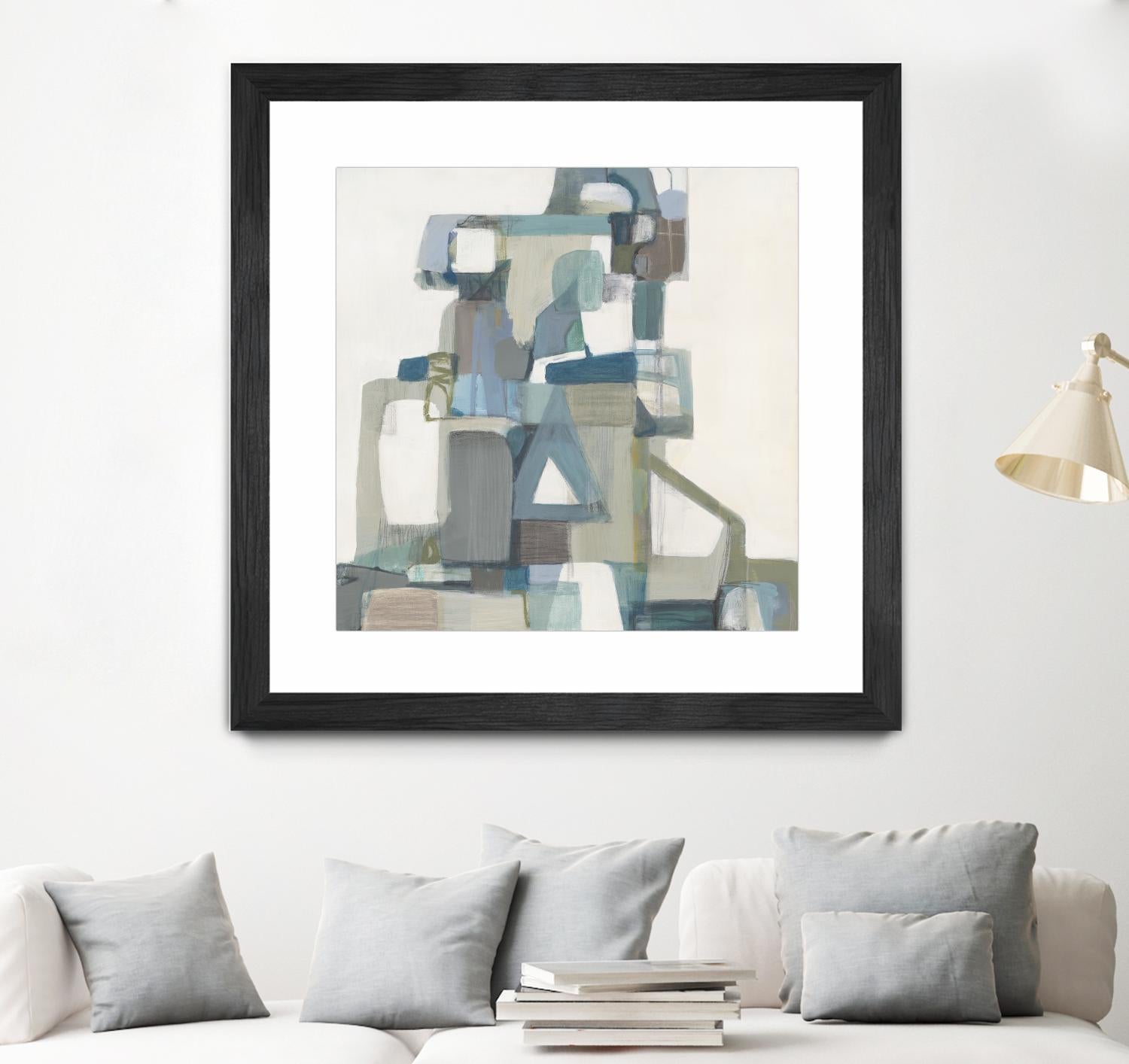 Modern Pyramid by Terri Burris on GIANT ART - grays abstract