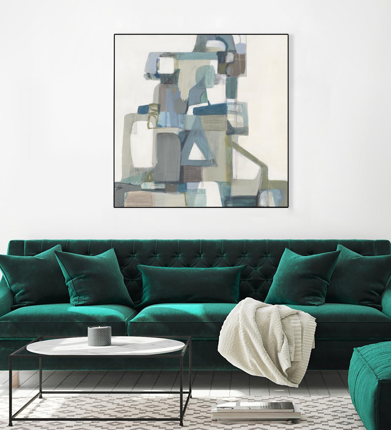 Modern Pyramid by Terri Burris on GIANT ART - grays abstract