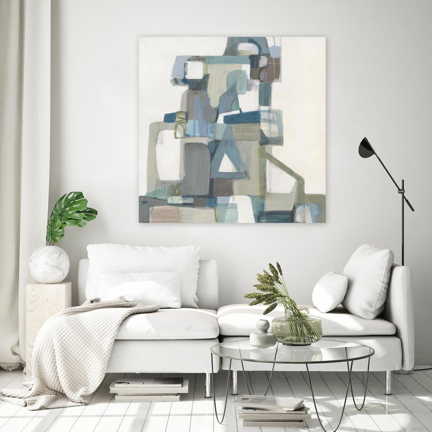 Modern Pyramid by Terri Burris on GIANT ART - grays abstract