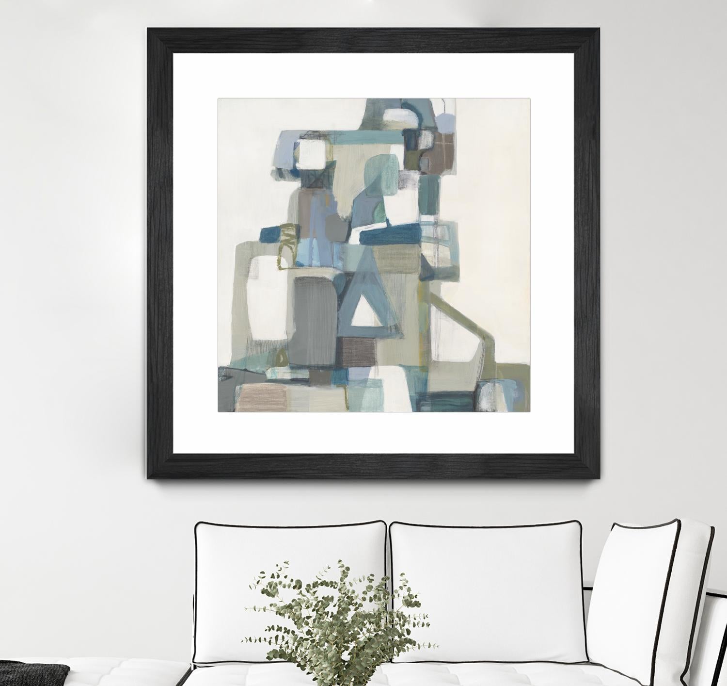 Modern Pyramid by Terri Burris on GIANT ART - grays abstract