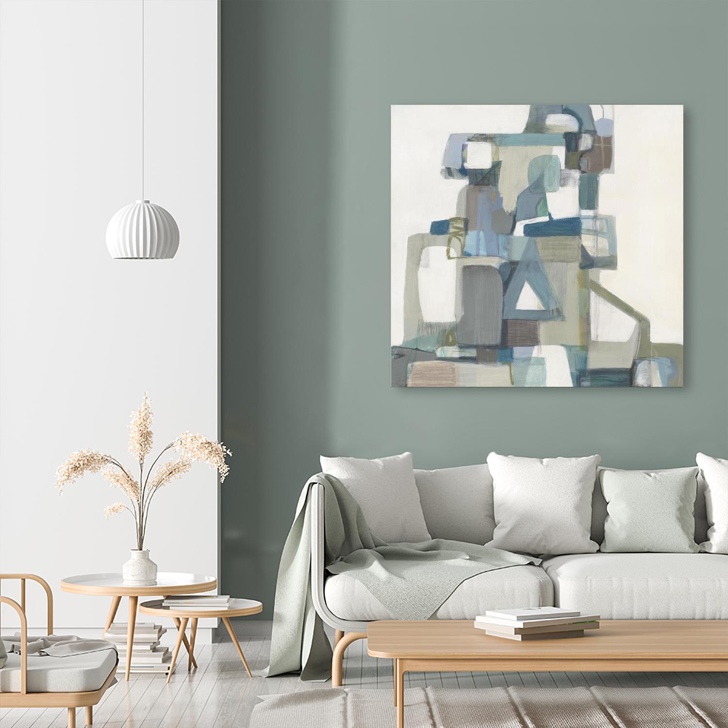 Modern Pyramid by Terri Burris on GIANT ART - grays abstract