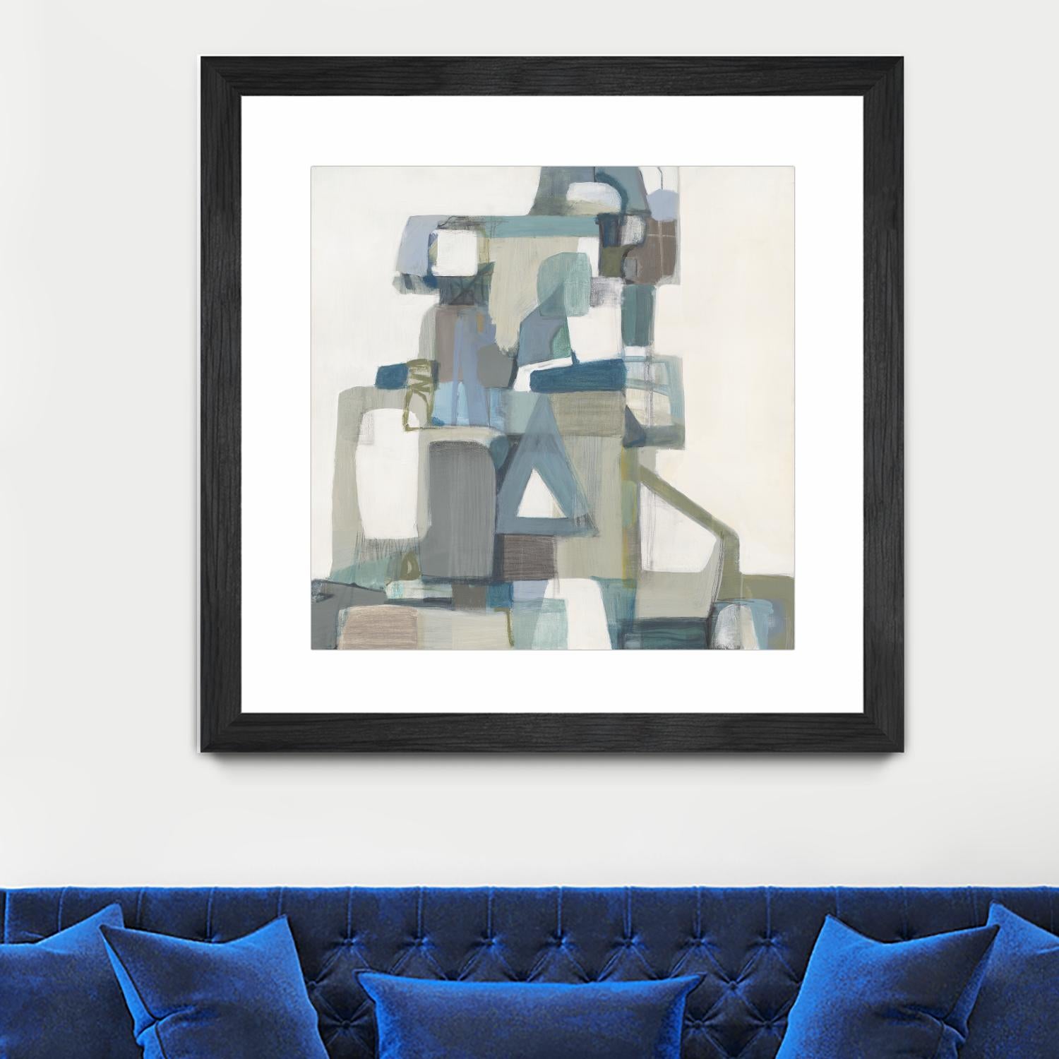 Modern Pyramid by Terri Burris on GIANT ART - grays abstract