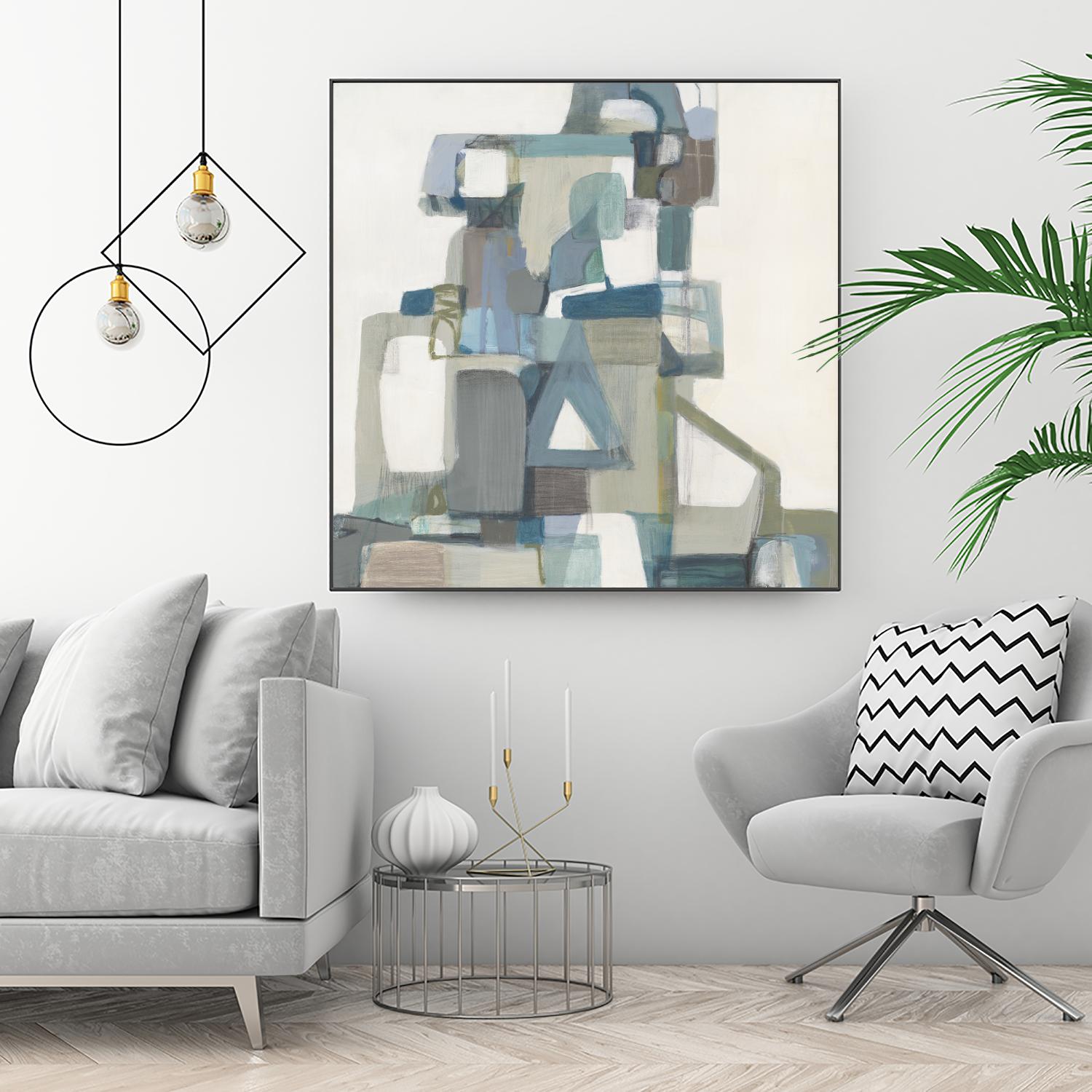 Modern Pyramid by Terri Burris on GIANT ART - grays abstract