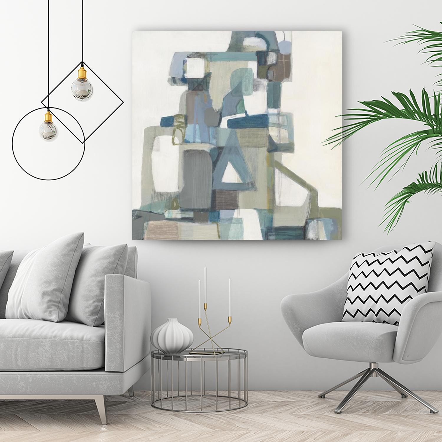 Modern Pyramid by Terri Burris on GIANT ART - grays abstract