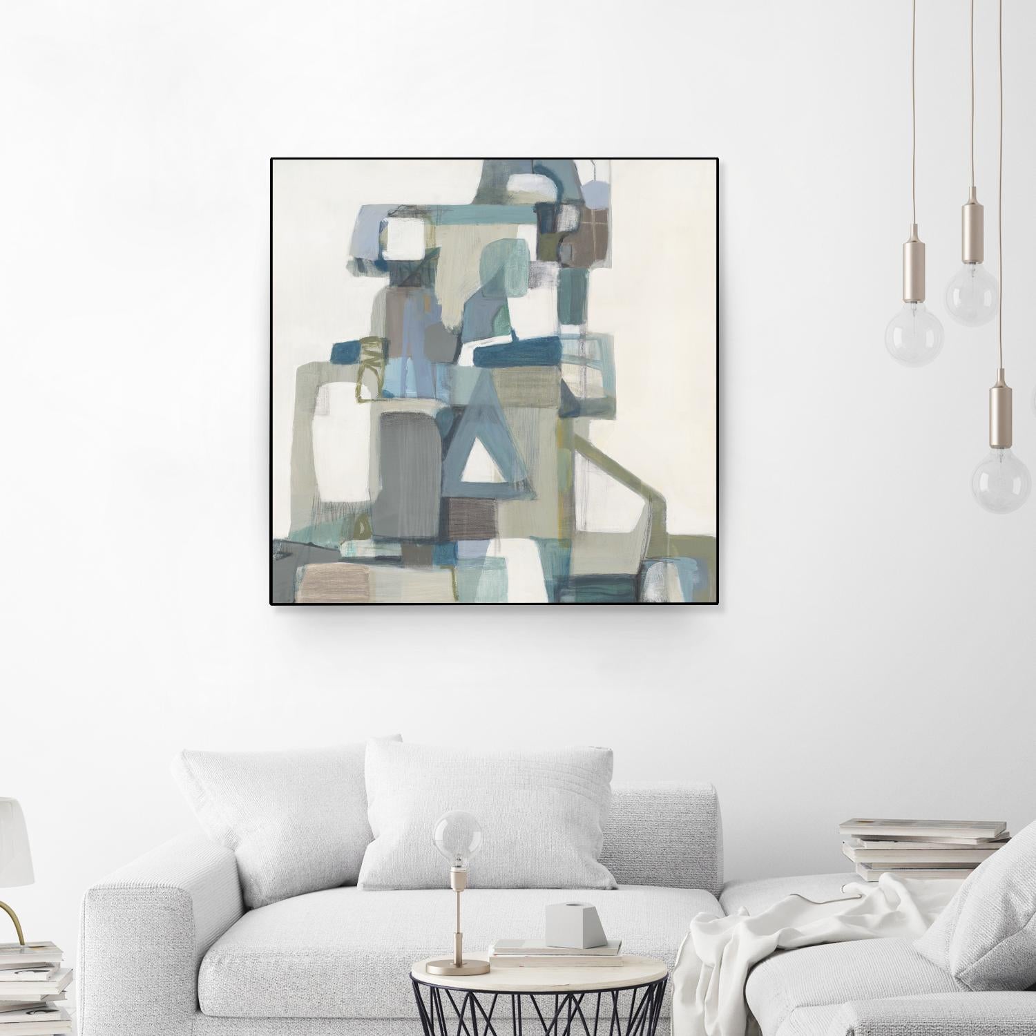Modern Pyramid by Terri Burris on GIANT ART - grays abstract